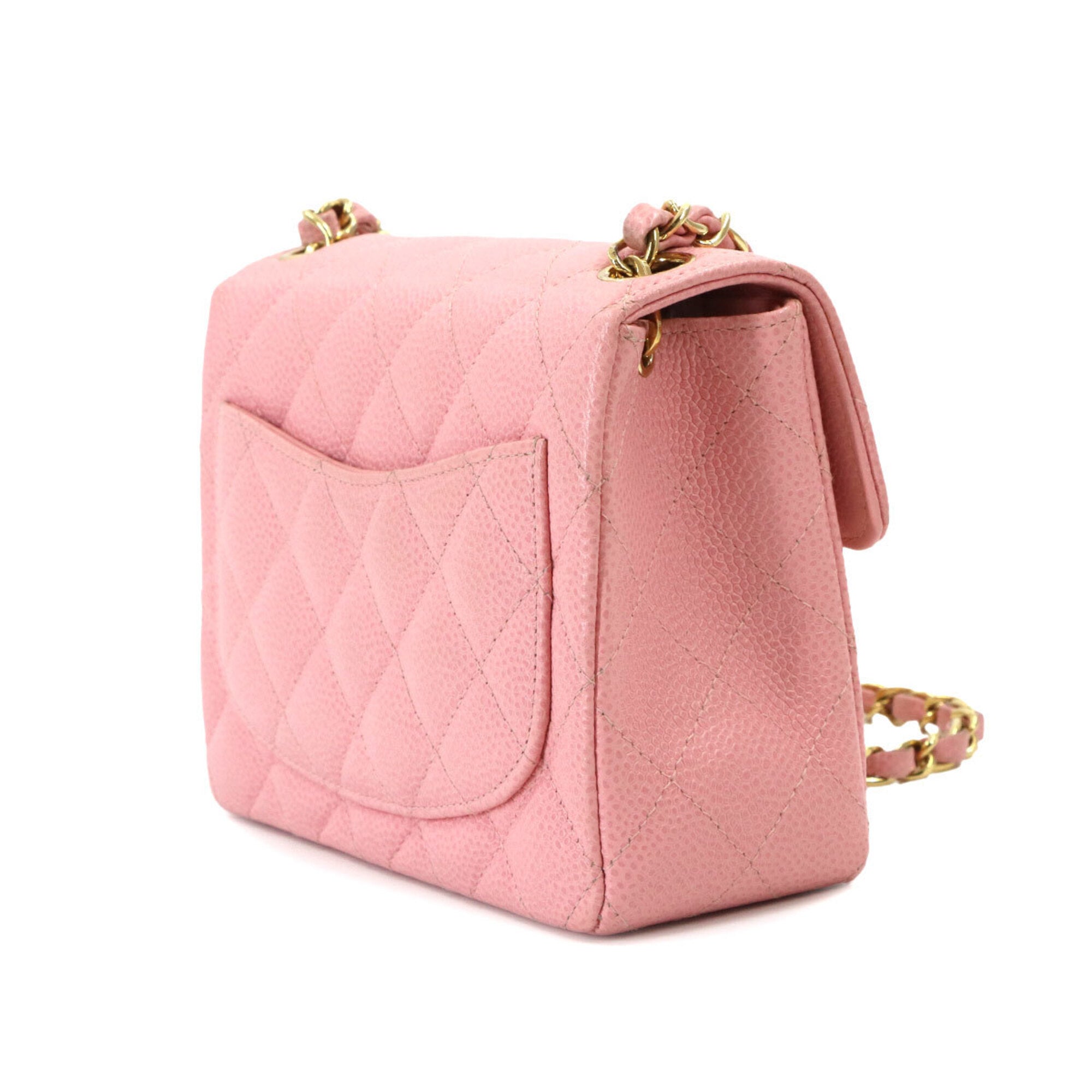 Chanel Pink Grained Calfskin Handbag Shoulder Bag (Pre-Owned)