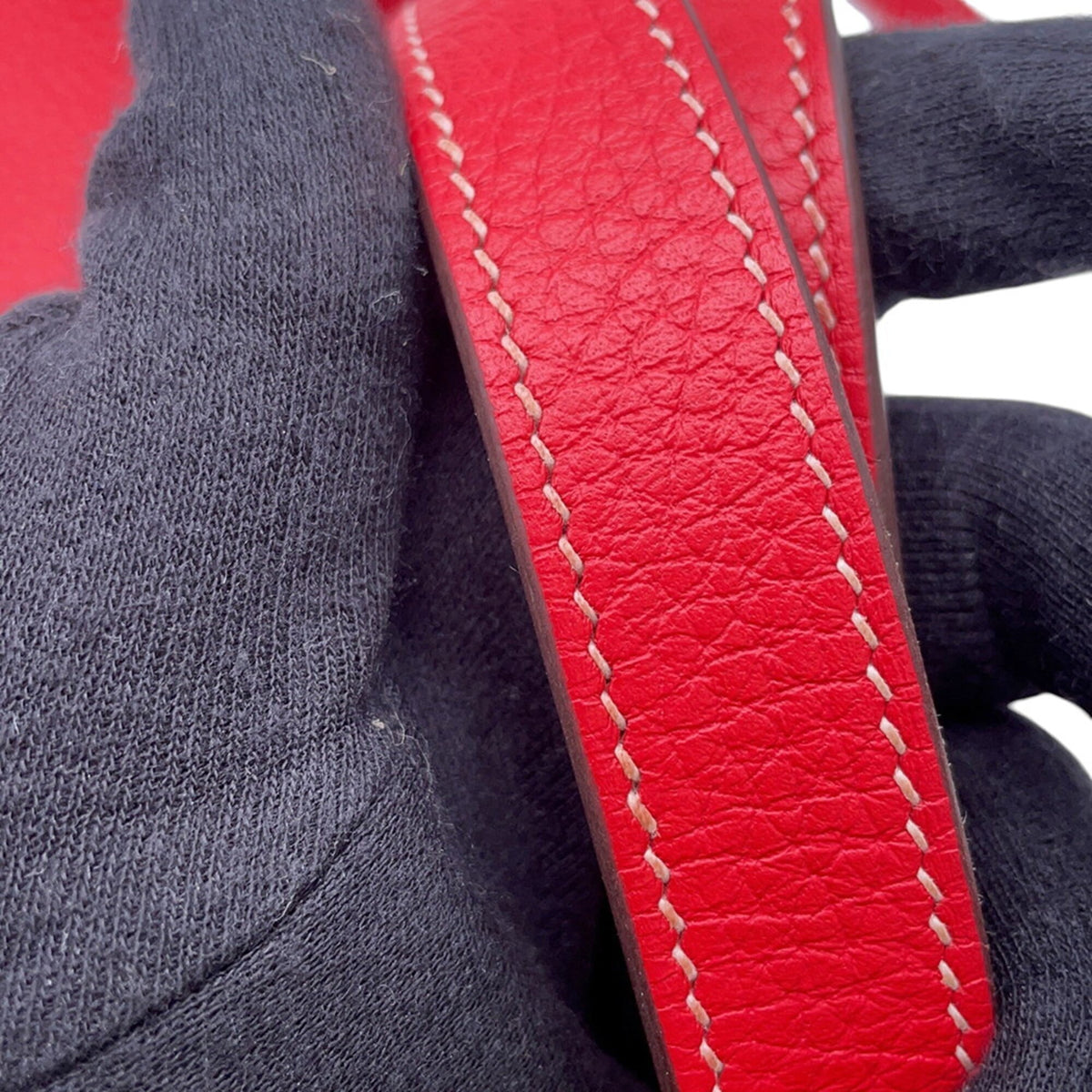 Hermes Rouge Casaque Taurillon Clemence Leather Handbag (Pre-Owned)