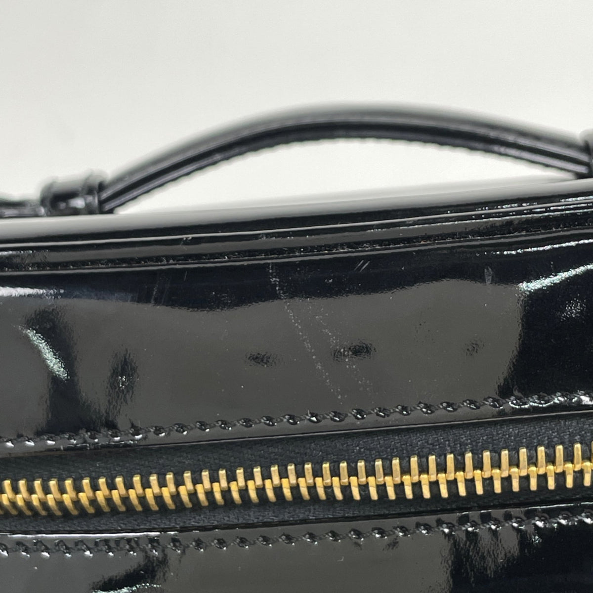 Chanel Black Patent Leather Pouch Vanity Bag (Pre-Owned)