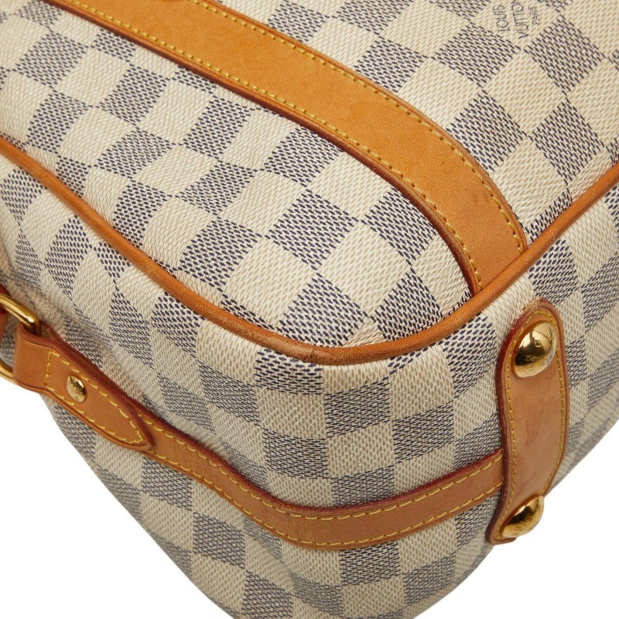 Louis Vuitton White Pvc Leather Shoulder Bag Tote Bag (Pre-Owned)