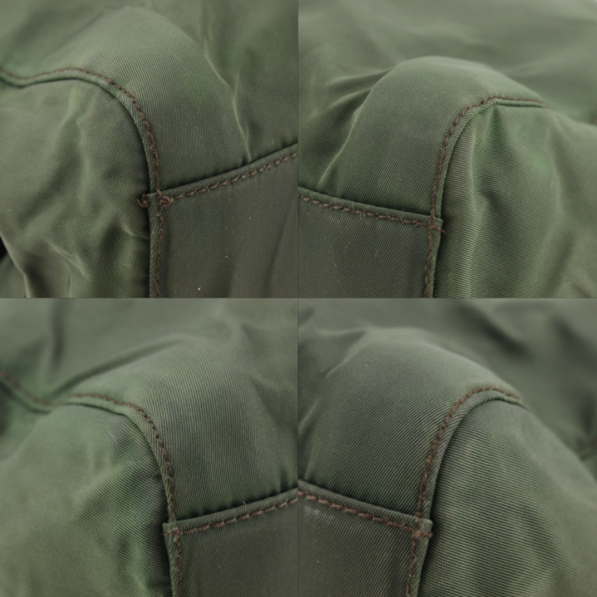 Prada Khaki Nylon Tote Bag (Pre-Owned)