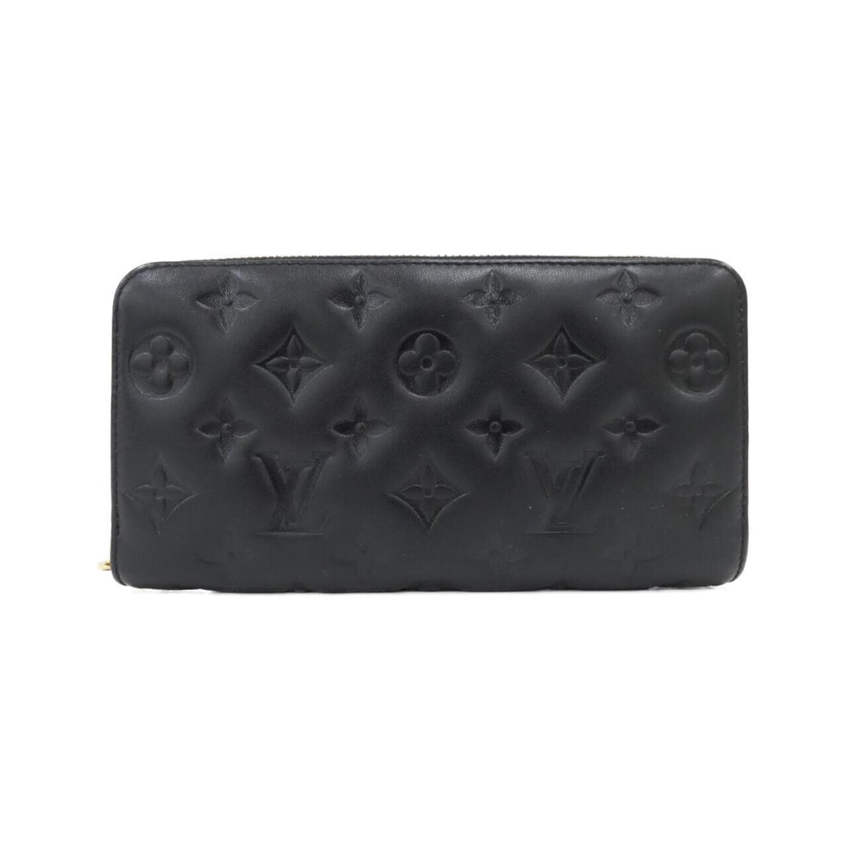 Louis Vuitton Black Leather Long Wallet (Bi-Fold) (Pre-Owned)