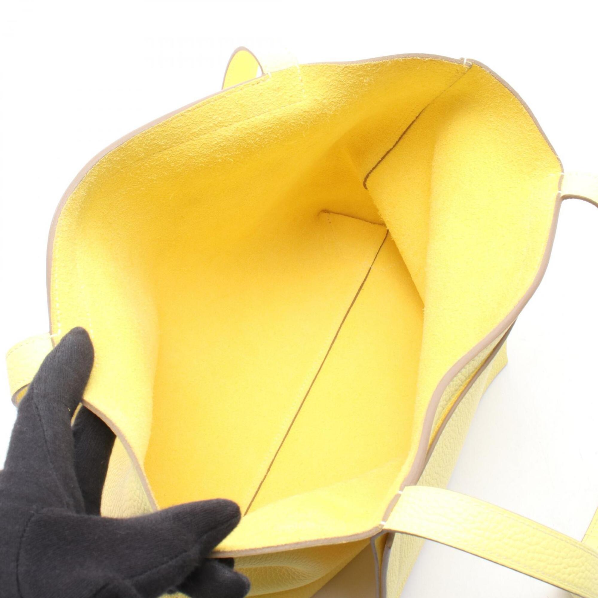 Hermes Lime Yellow Taurillon Clemence Leather Handbag Tote Bag (Pre-Owned)
