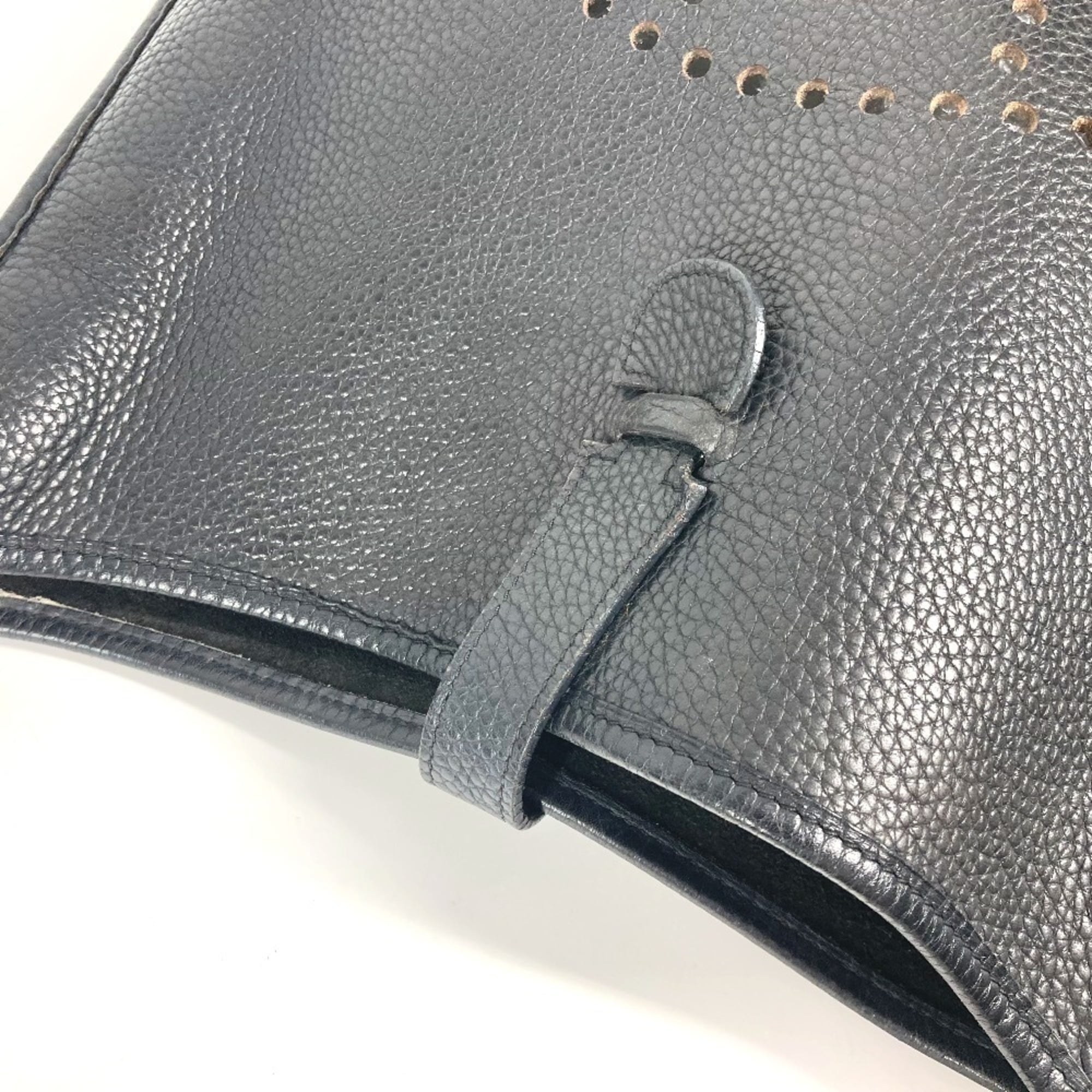 Hermes Black Taurillon Clemence Leather Shoulder Bag (Pre-Owned)