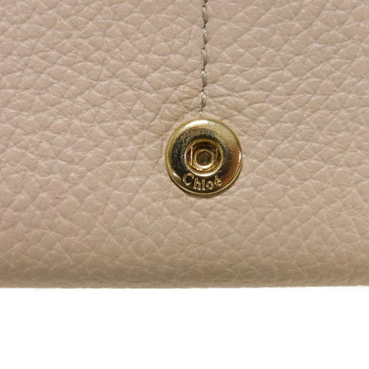 Chloé Gray Leather Long Wallet (Bi-Fold) (Pre-Owned)