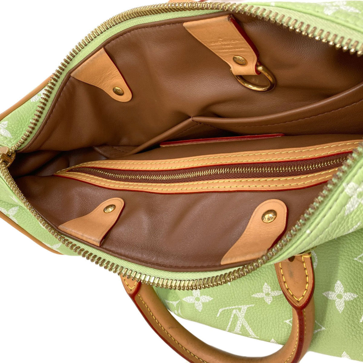 Louis Vuitton Green Monogram Monogram Canvas Leather Handbag (Pre-Owned)