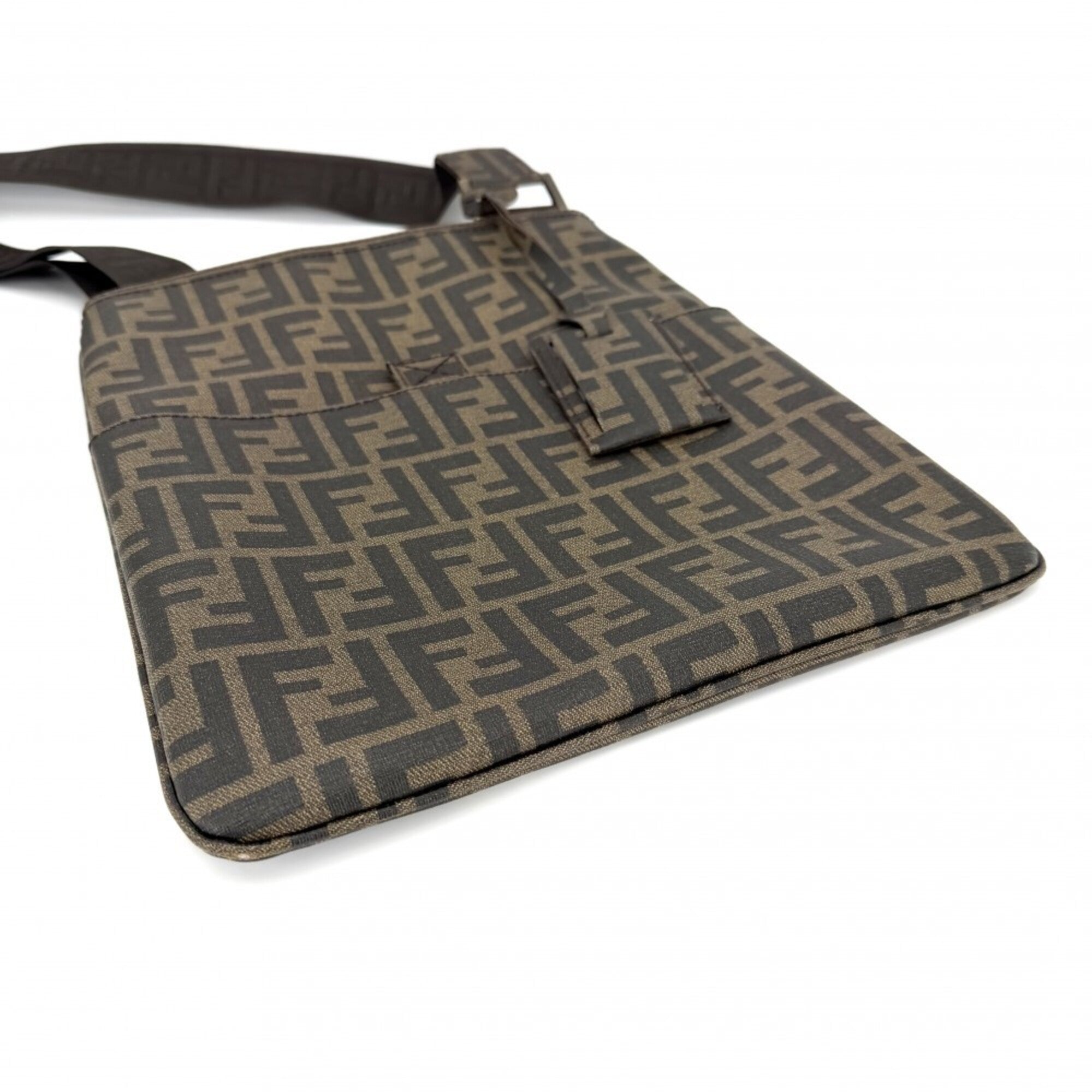 Fendi Brown Coated Canvas Shoulder Bag (Pre-Owned)