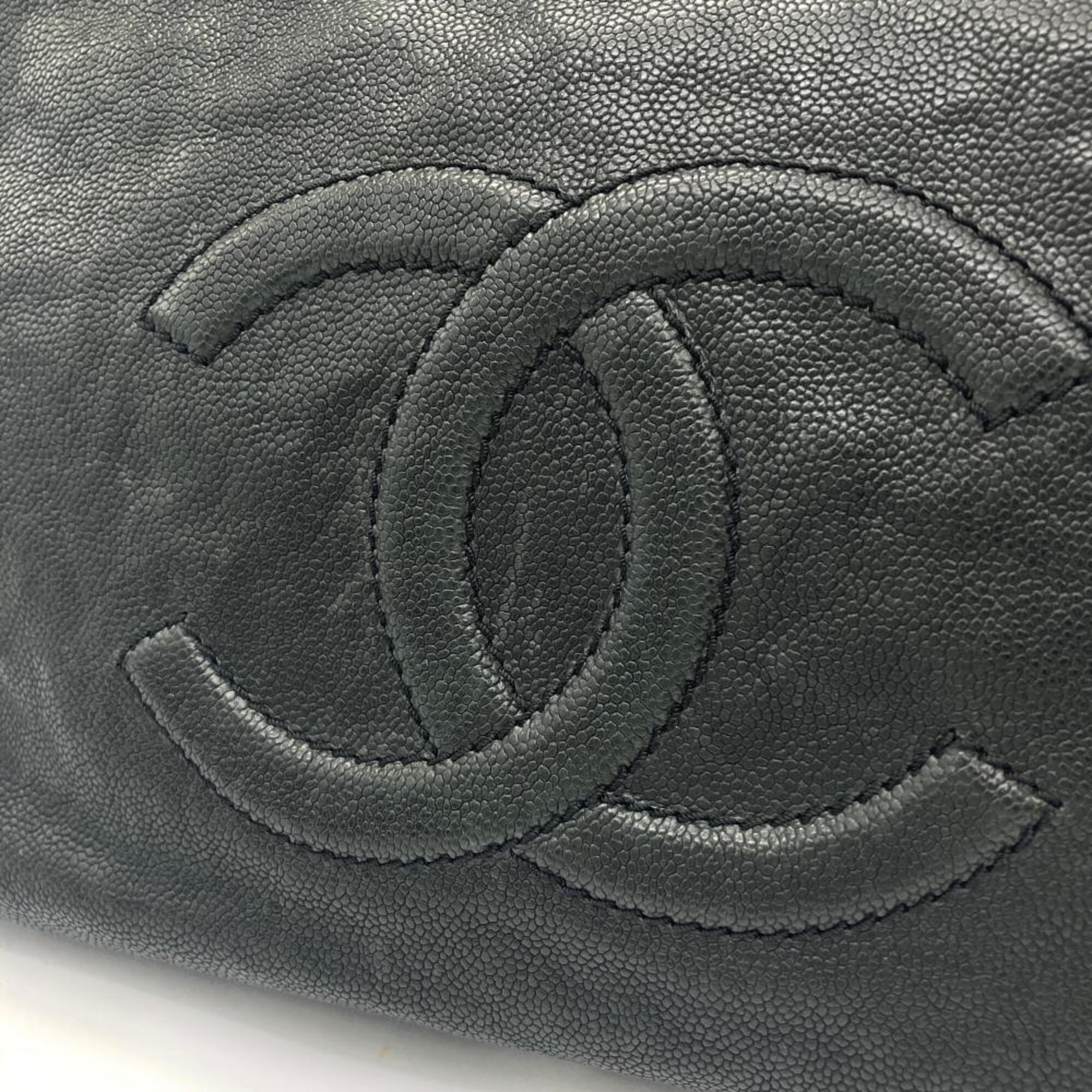 Chanel Black Grained Calfskin Tote Bag (Pre-Owned)