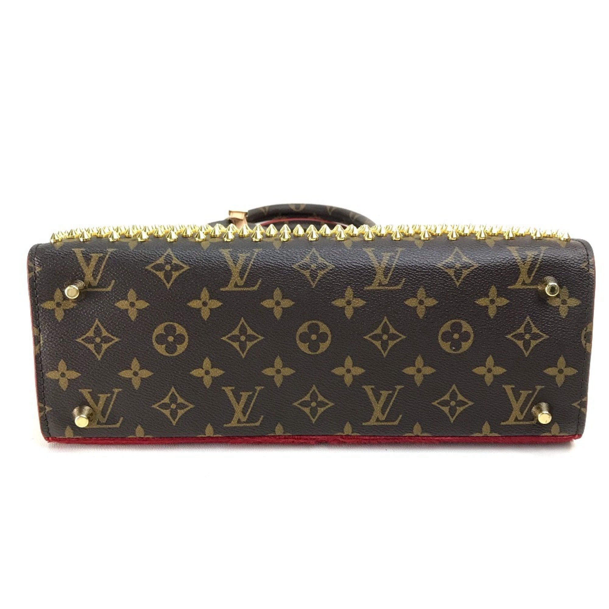 Louis Vuitton Brown Monogram Red Color Monogram Leather Handbag (Pre-Owned)