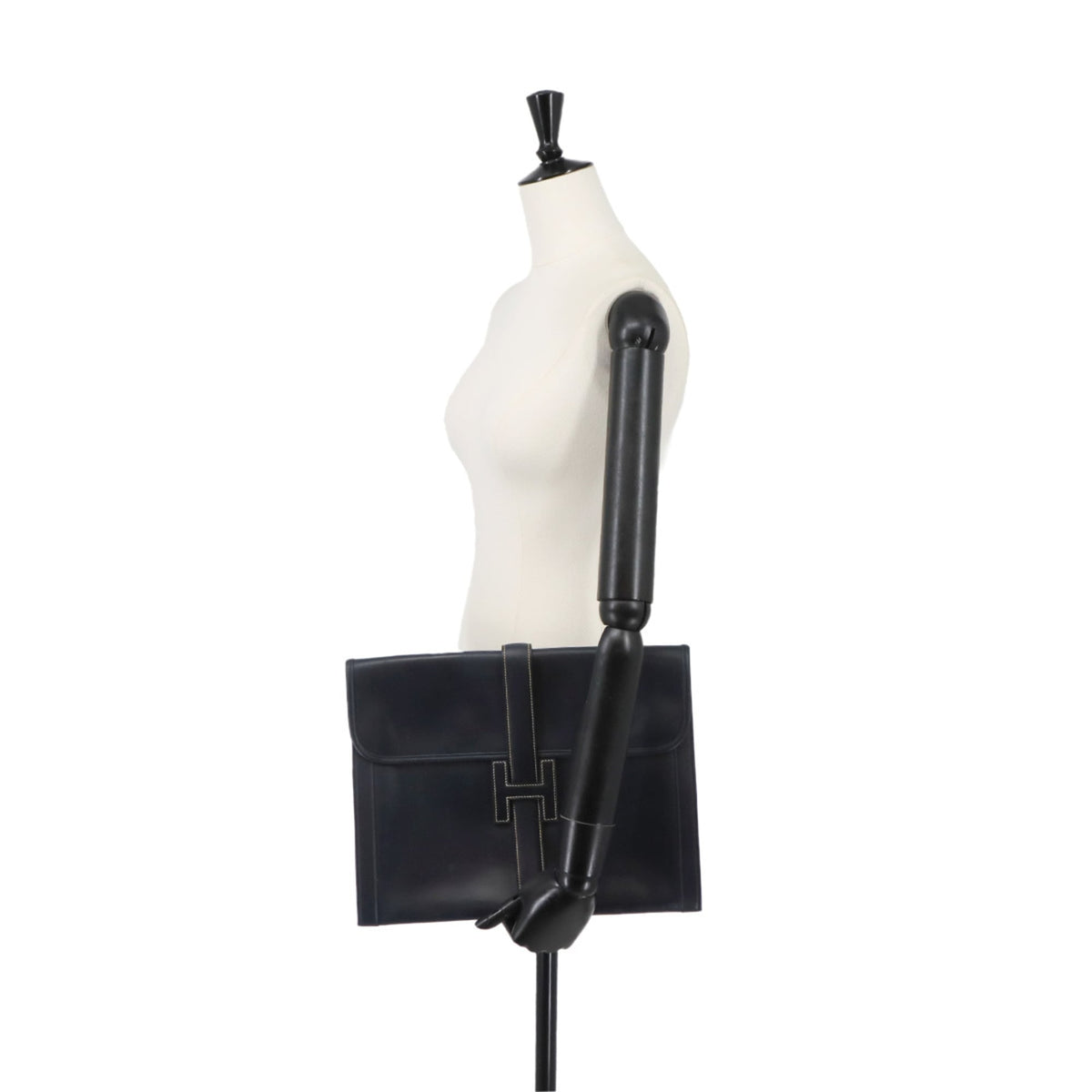 Hermes Navy Box Calf Leather Clutch Bag (Pre-Owned)