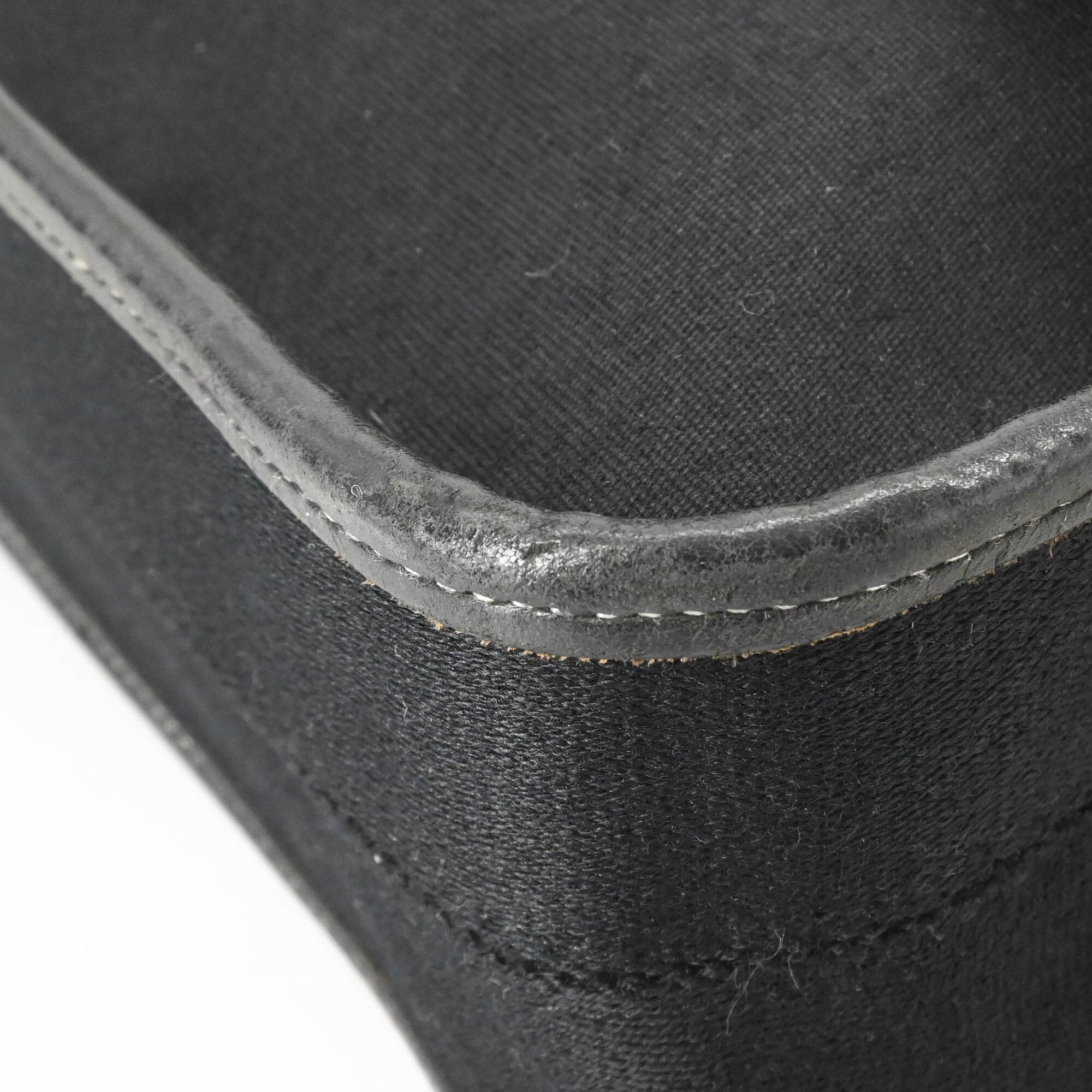 Hermes Black Toile H Leather Shoulder Bag (Pre-Owned)