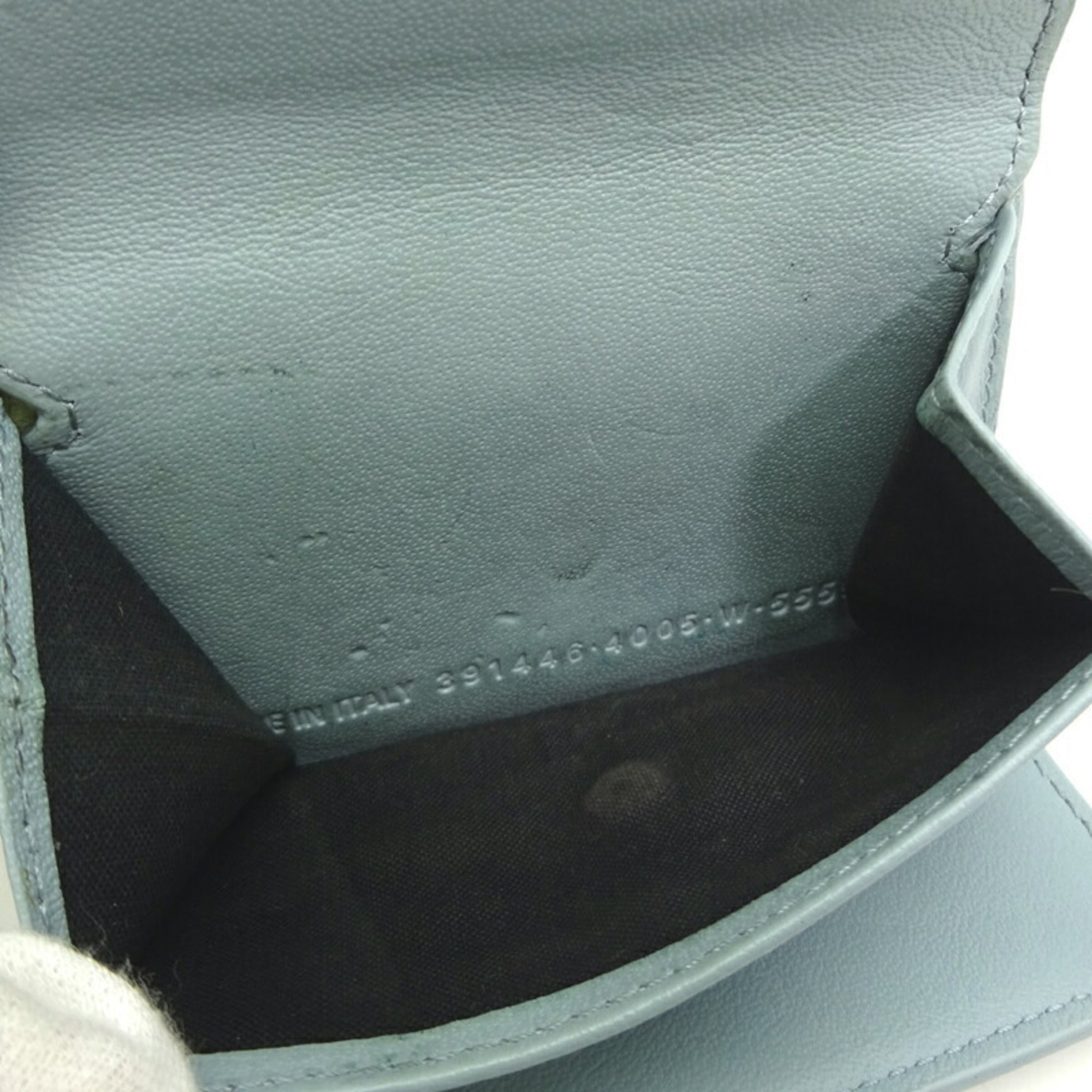 Balenciaga Light Blue Leather Wallet (Tri-Fold) (Pre-Owned)