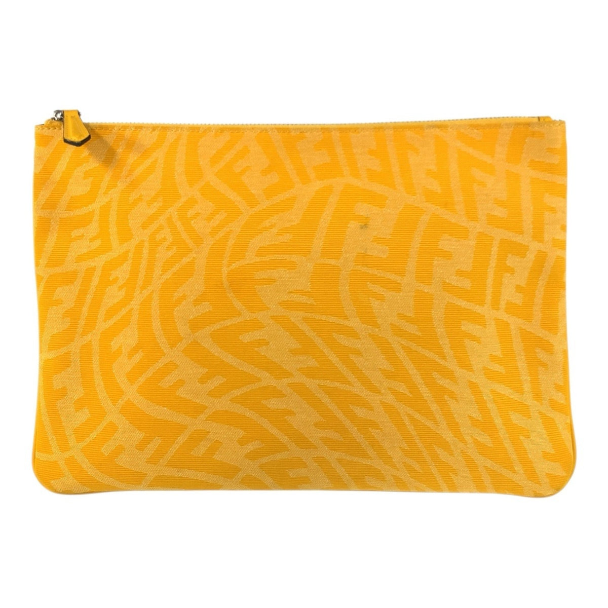 Fendi Yellow Canvas Clutch Bag (Pre-Owned)