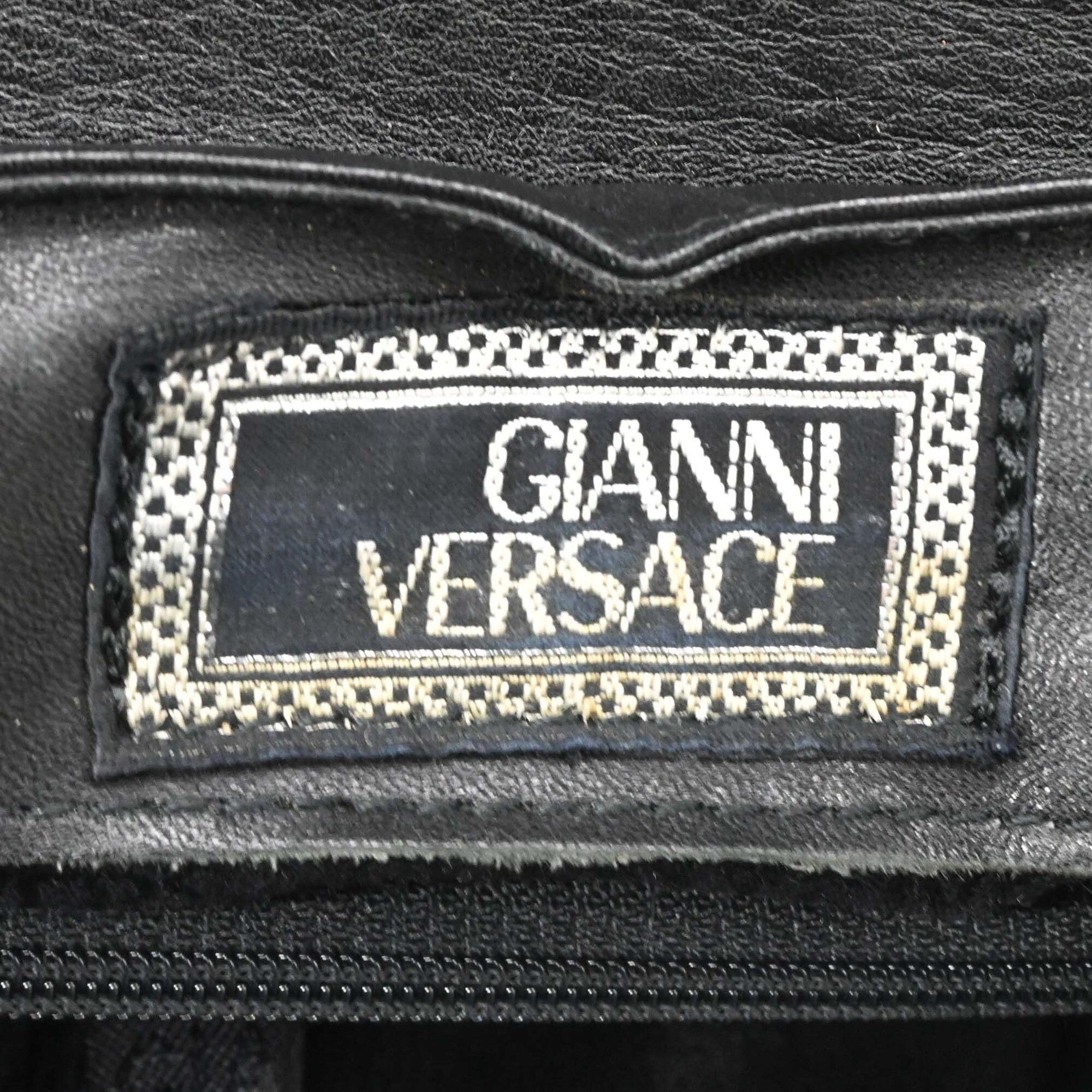 Versace Black Leather Backpack (Pre-Owned)