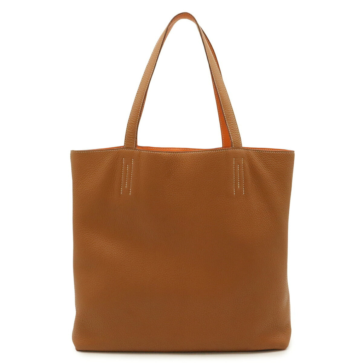 Hermes Gold Orange Taurillon Clemence Leather Tote Bag (Pre-Owned)