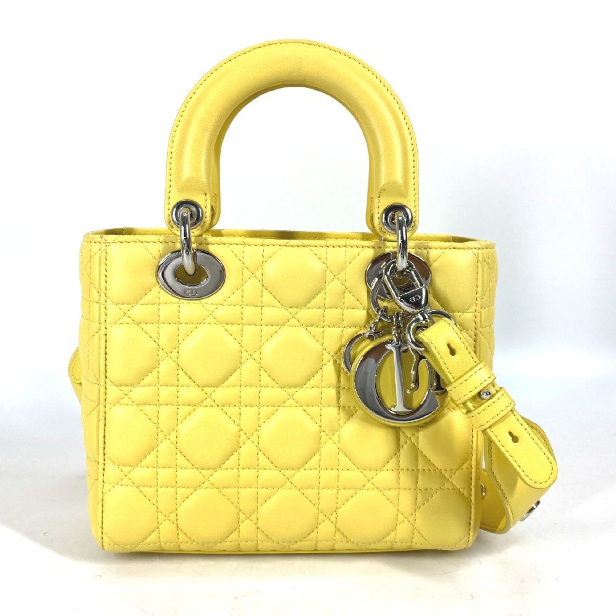 Christian Dior Yellow Leather Handbag Shoulder Bag (Pre-Owned)
