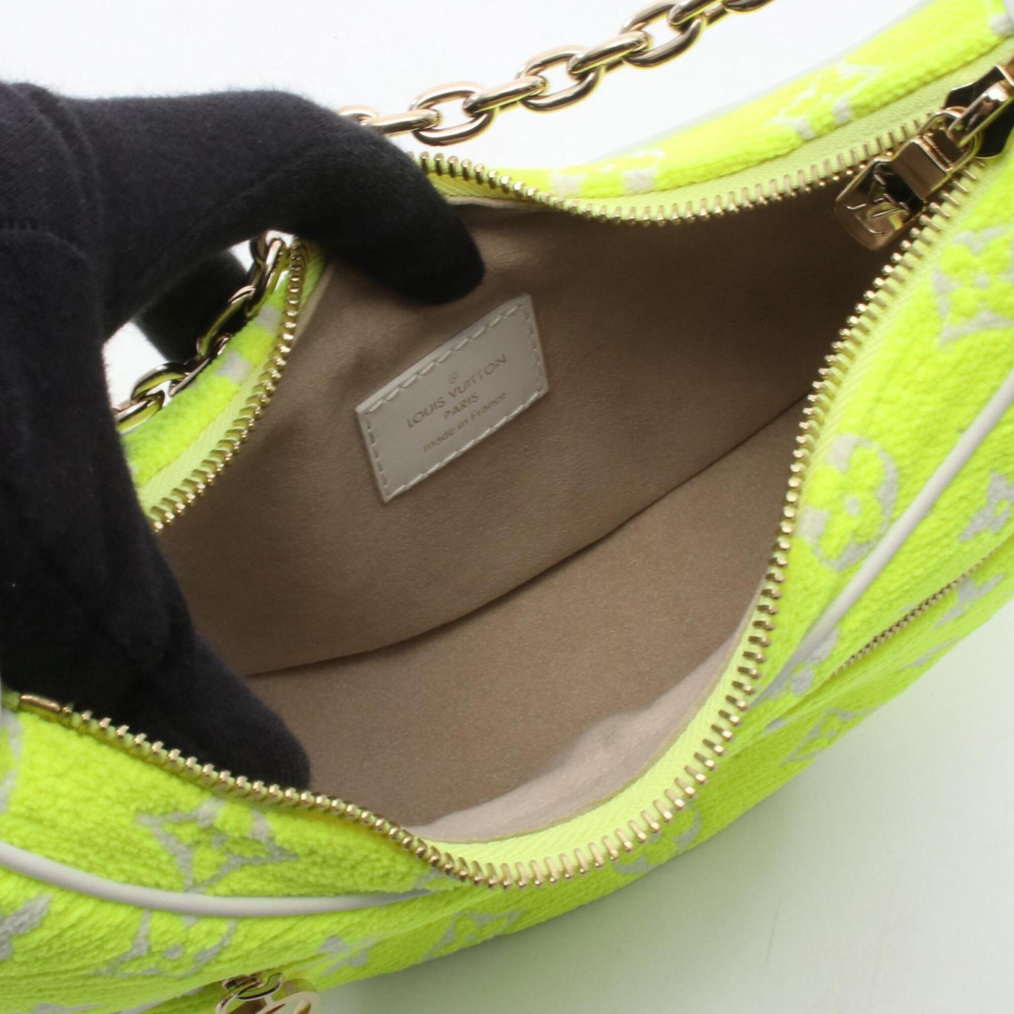 Louis Vuitton White Yellow Monogram Jacquard Fabric Leather Handbag Shoulder Bag (Pre-Owned)