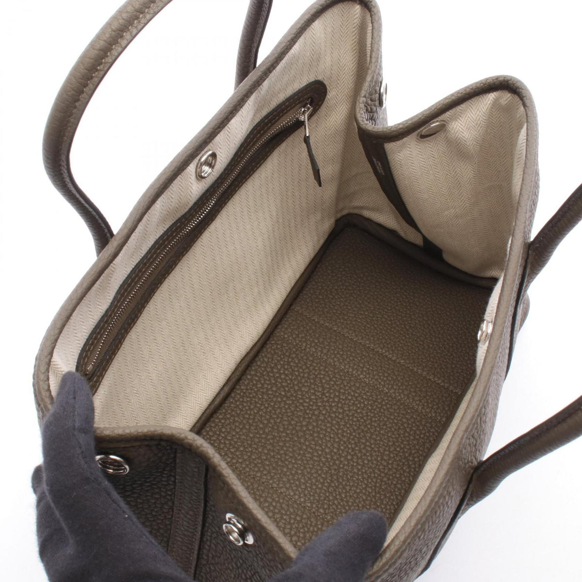 Hermes Gray Negonda Leather Leather Handbag Tote Bag (Pre-Owned)