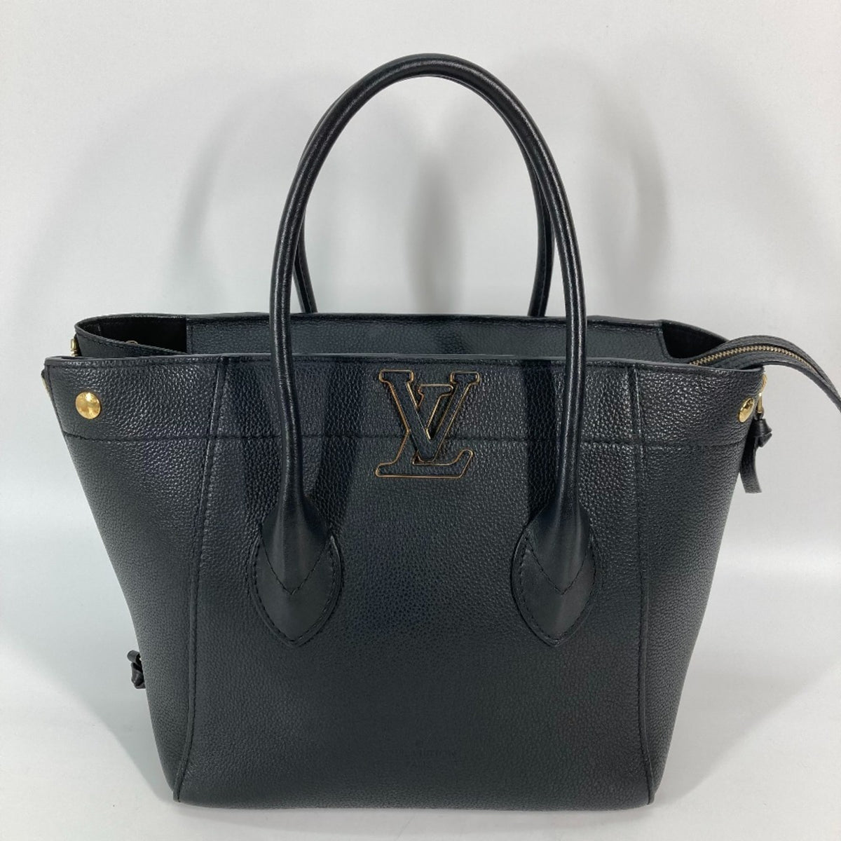 Louis Vuitton Black Noir Leather Handbag Shoulder Bag Tote Bag (Pre-Owned)