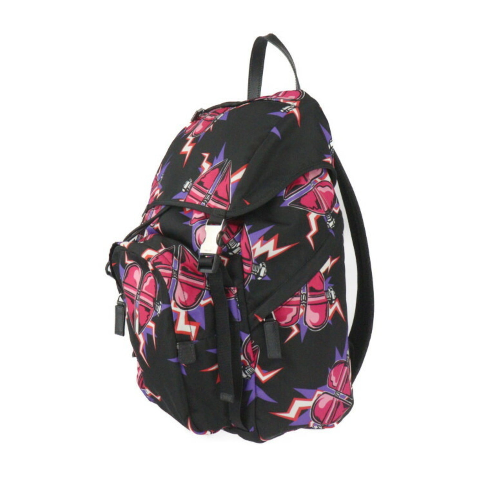 Prada Black Pink Nylon Backpack (Pre-Owned)