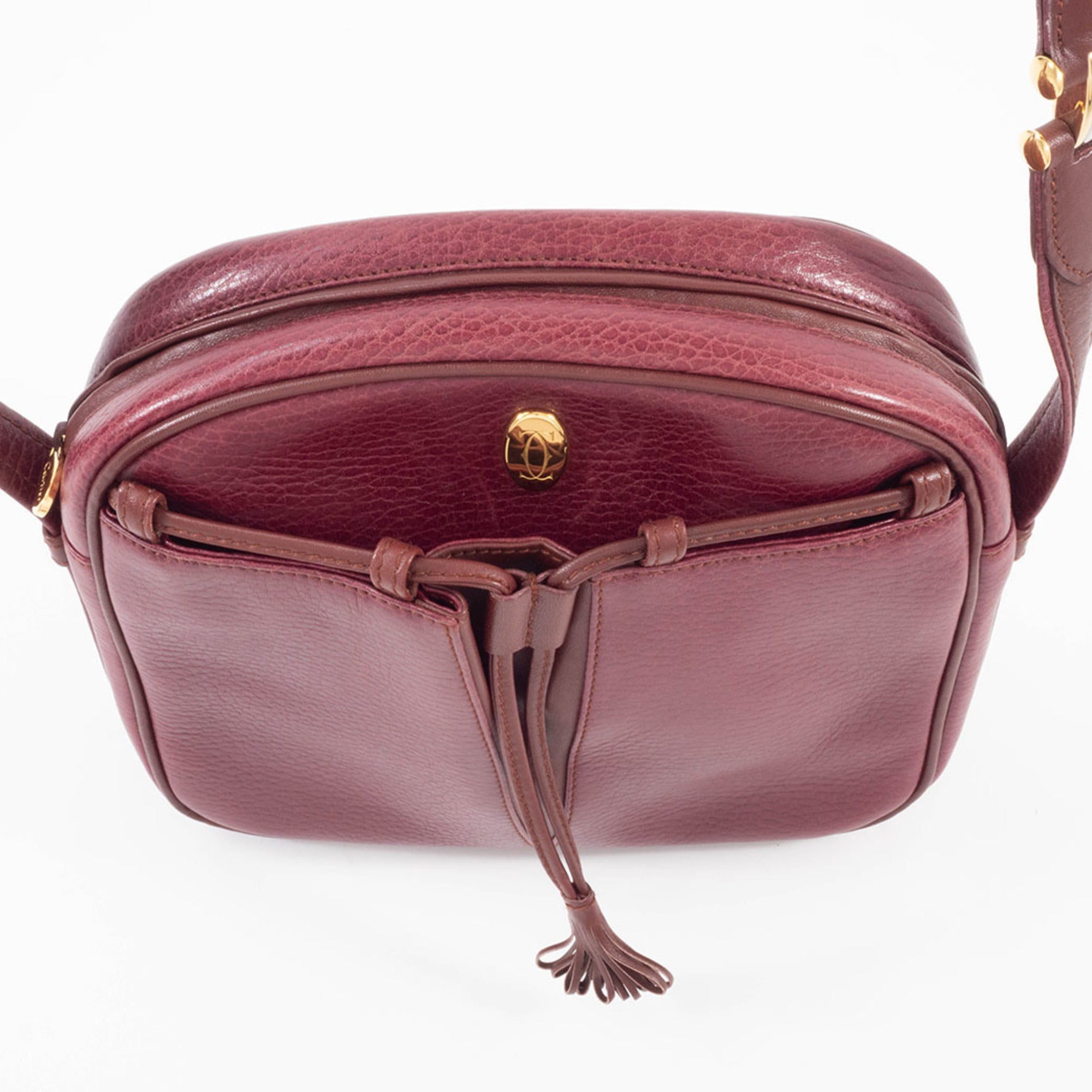 Cartier Must Bordeaux Leather Pochette Shoulder Bag (Pre-Owned)