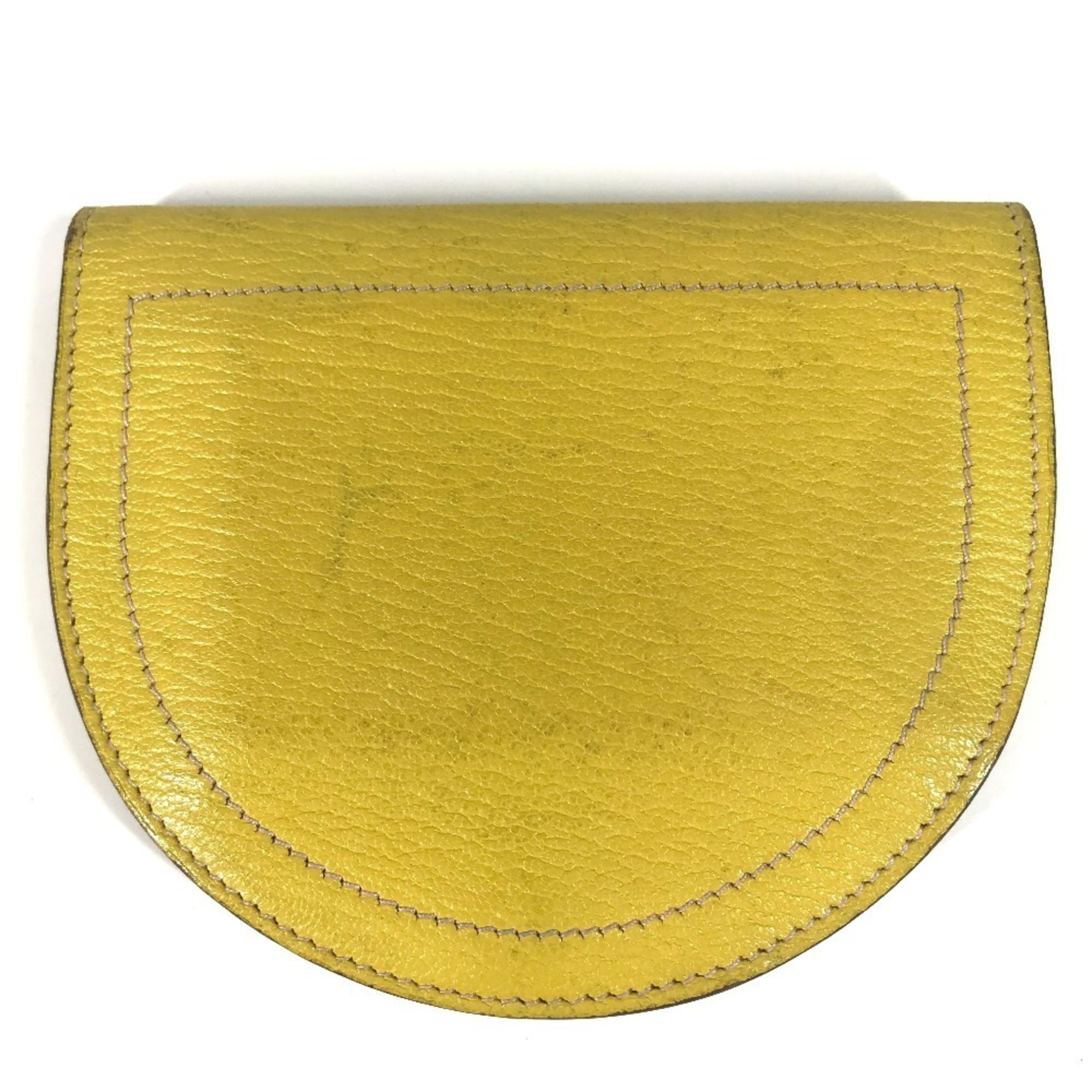 Hermes Yellow Leather Coin Purse/Coin Case (Pre-Owned)