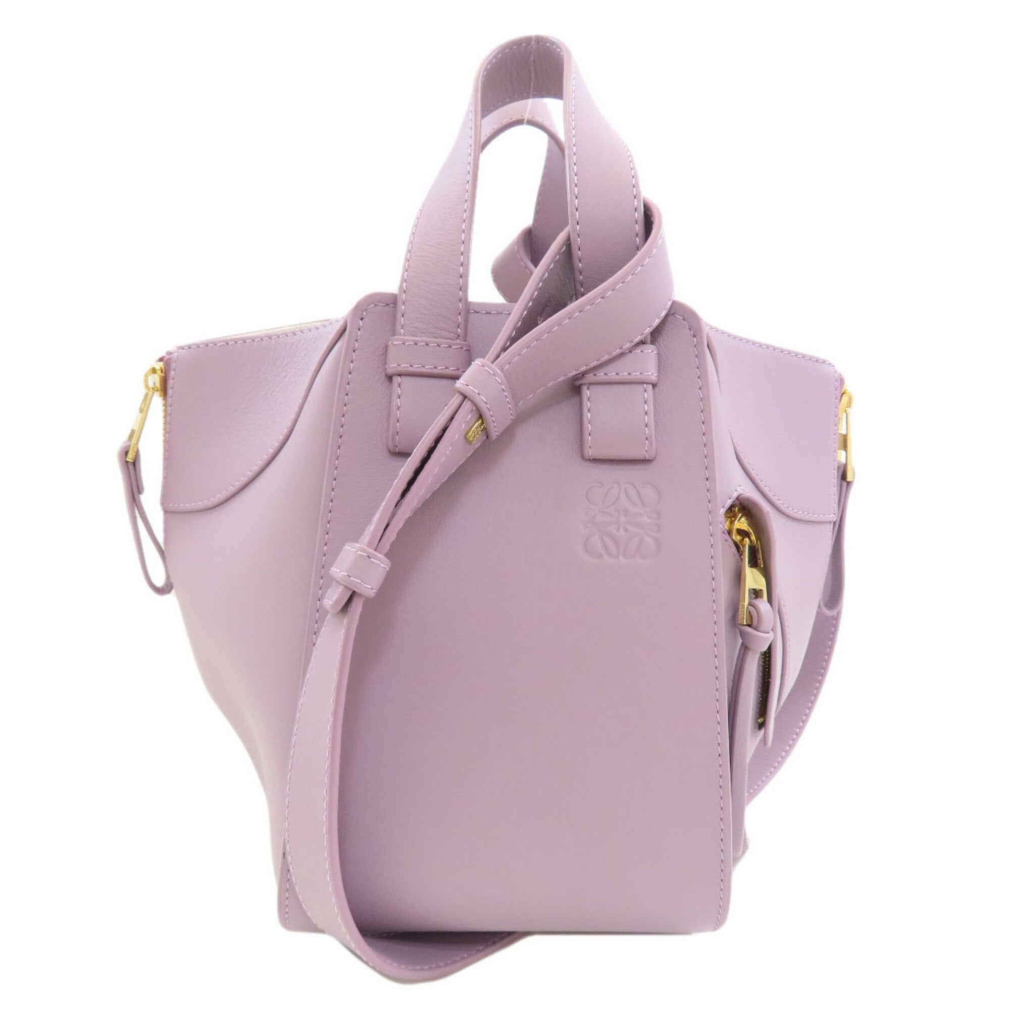 Loewe Hammock Purple Leather Handbag (Pre-Owned)