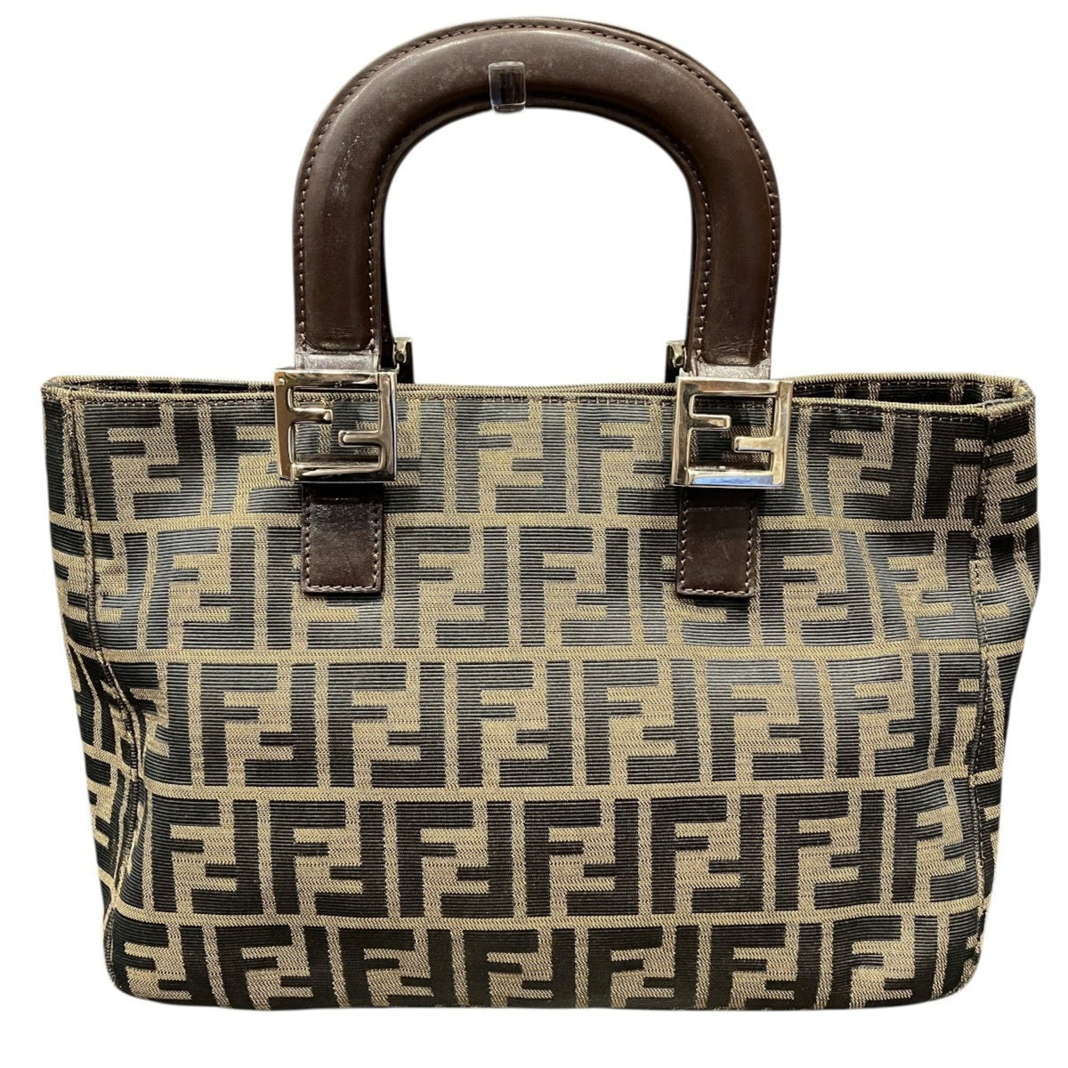 Fendi Brown Nylon Leather Handbag (Pre-Owned)