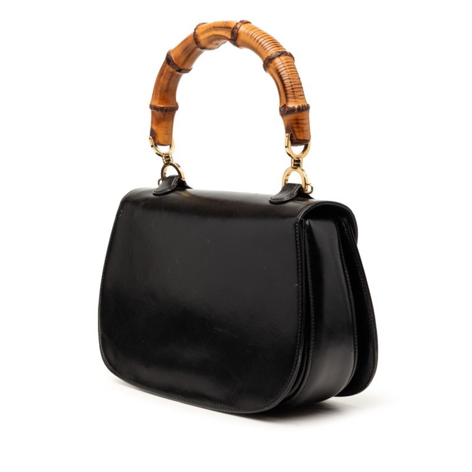 Gucci Black Leather Handbag Shoulder Bag (Pre-Owned)