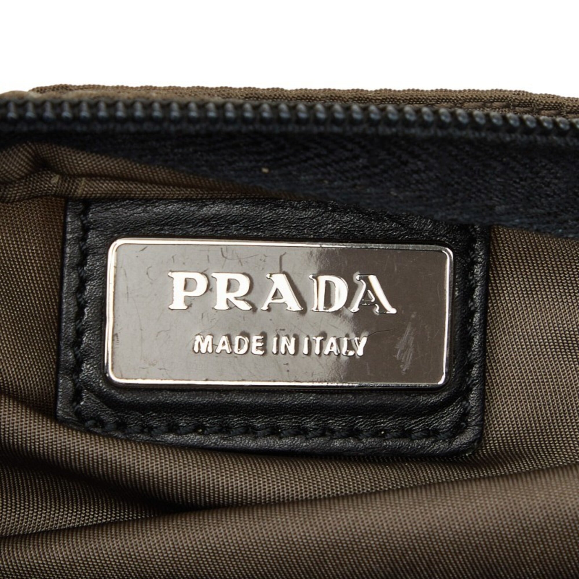 Prada Brown Nylon Leather Shoulder Bag (Pre-Owned)