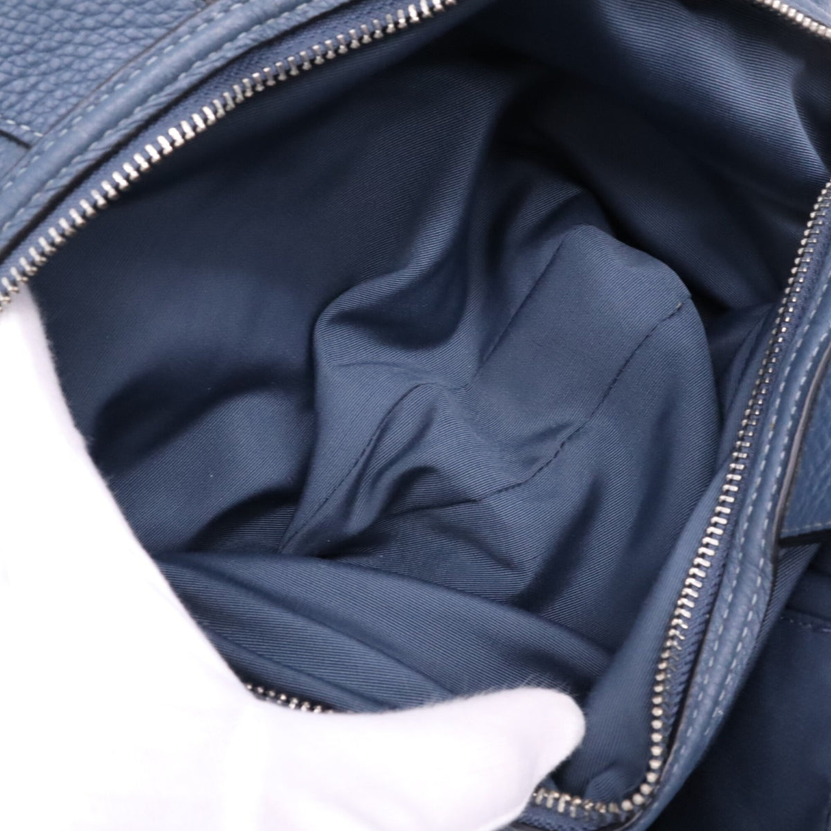 Coach Navy Leather Handbag Shoulder Bag (Pre-Owned)