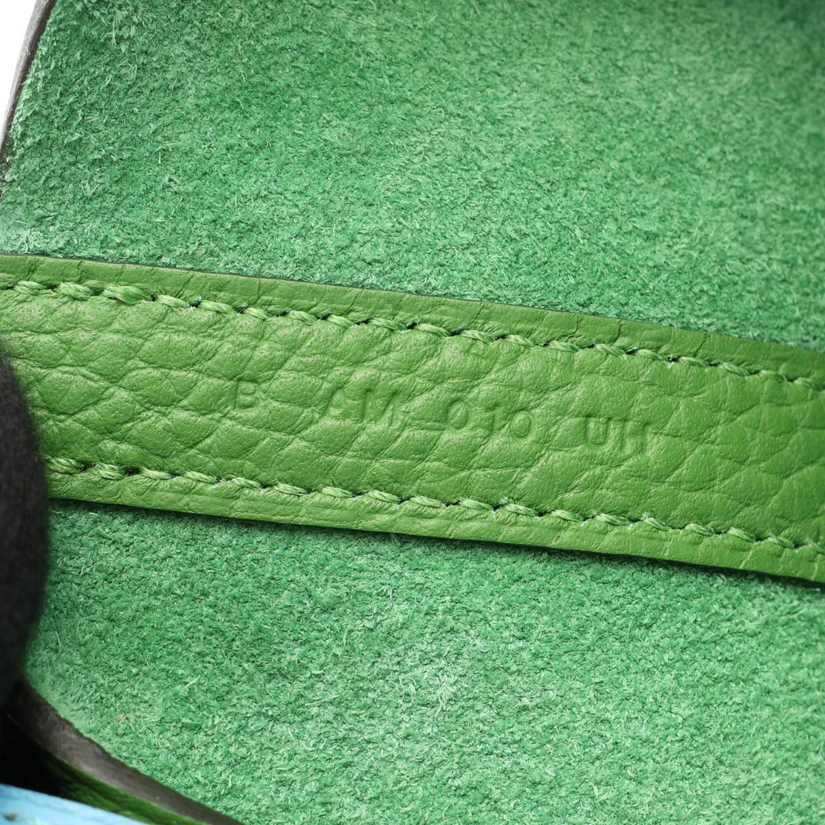 Hermes Blue Green Taurillon Clemence Leather Leather Handbag (Pre-Owned)