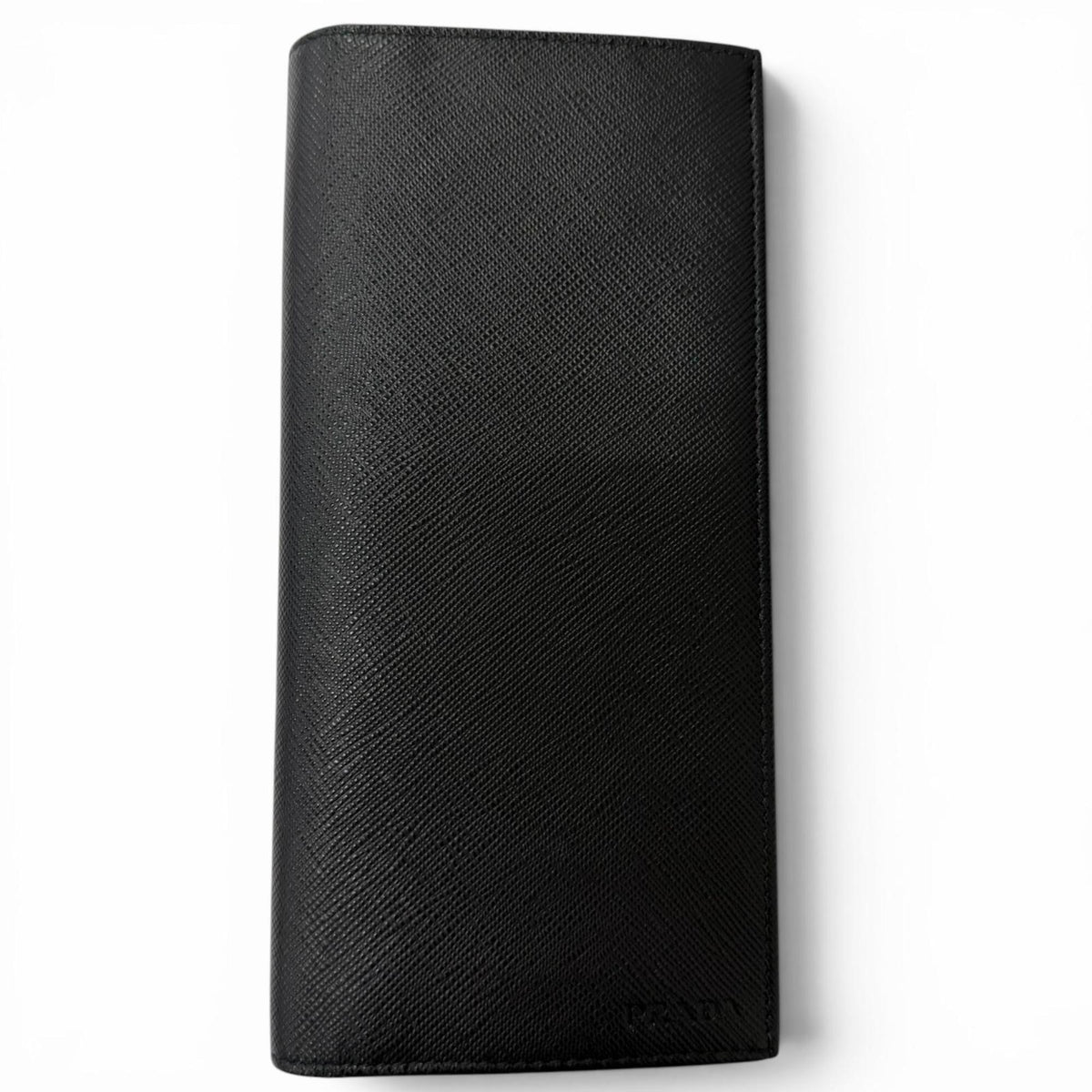 Prada Black Leather Long Wallet (Bi-Fold) (Pre-Owned)