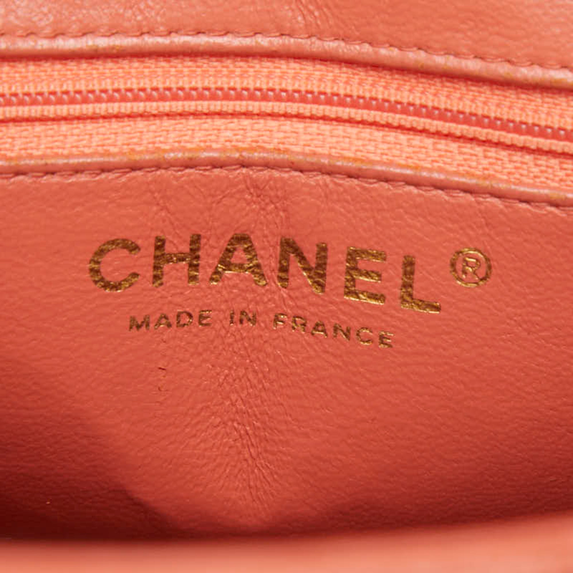 Chanel Matelasse Orange Grained Calfskin Handbag Tote Bag (Pre-Owned)