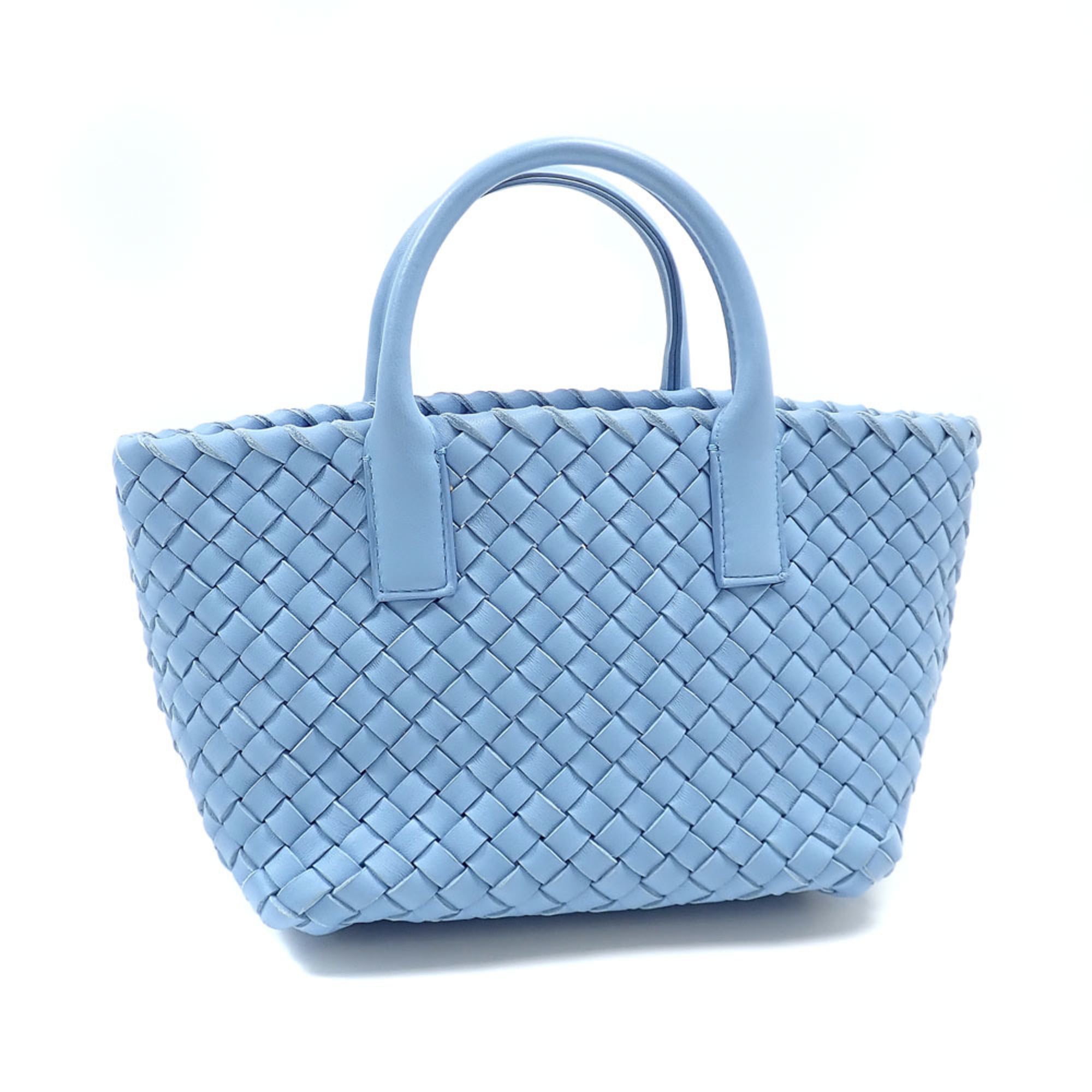 Bottega Veneta Light Blue Intrecciato Handbag (Pre-Owned)