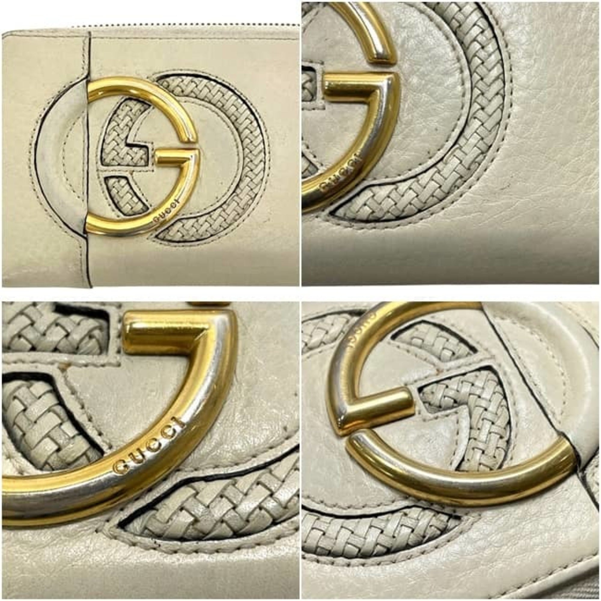 Gucci Beige Leather Long Wallet (Bi-Fold) (Pre-Owned)