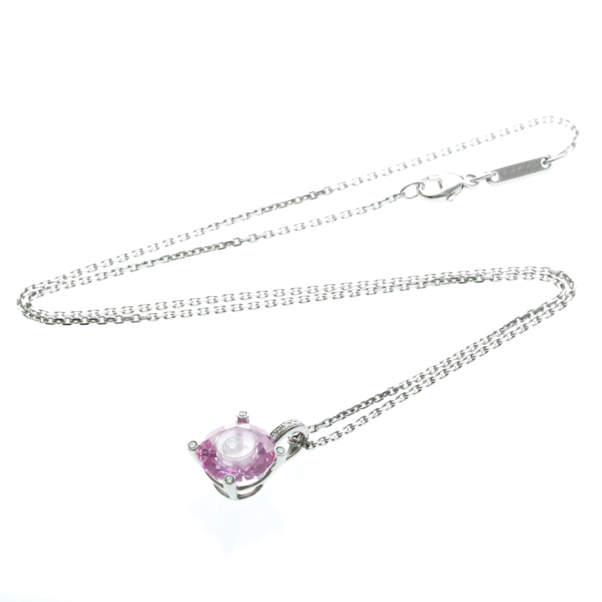 Chopard Happy Diamonds 5 Diamond Round Pendant 18K White Gold With Diamonds Silver White_Gold Necklace Jewelry (Pre-Owned)