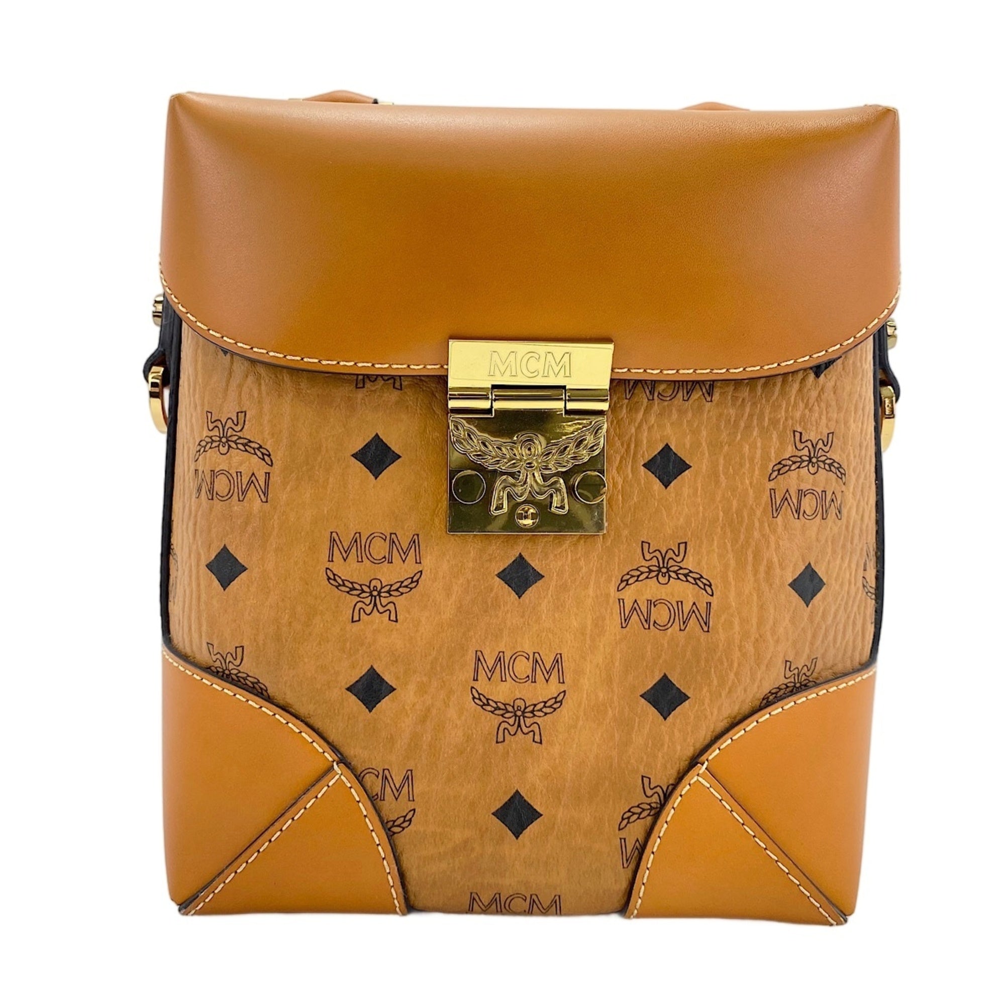 Mcm Orange Shoulder Bag (Pre-Owned)