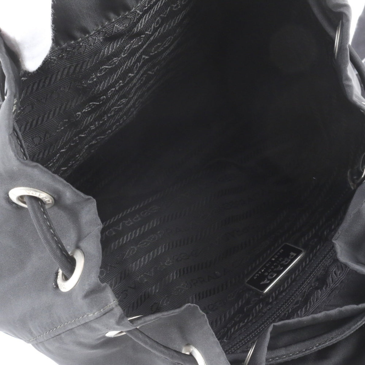 Prada Black Leather Nylon Backpack (Pre-Owned)