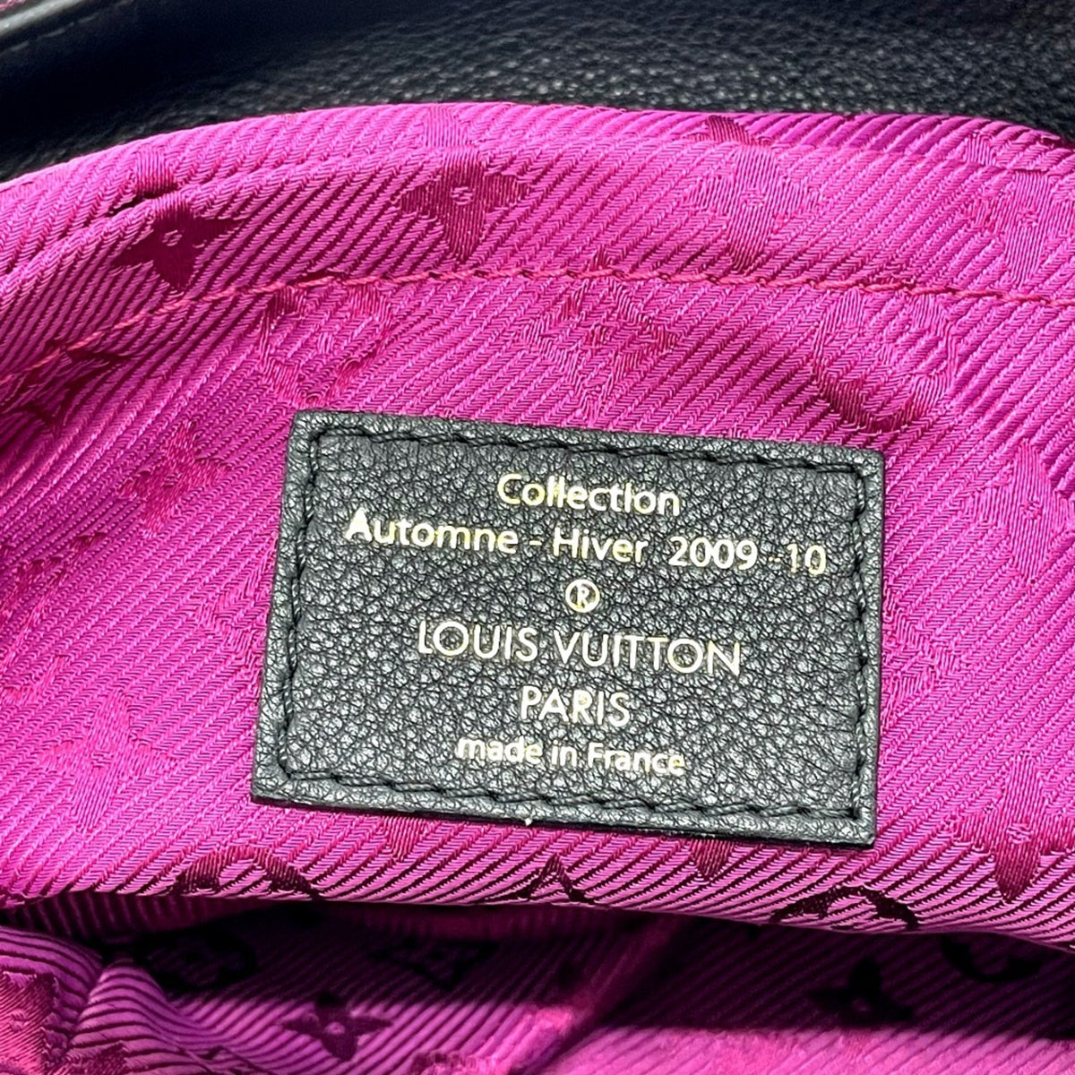 Louis Vuitton Black Purple Canvas Leather Handbag Tote Bag (Pre-Owned)