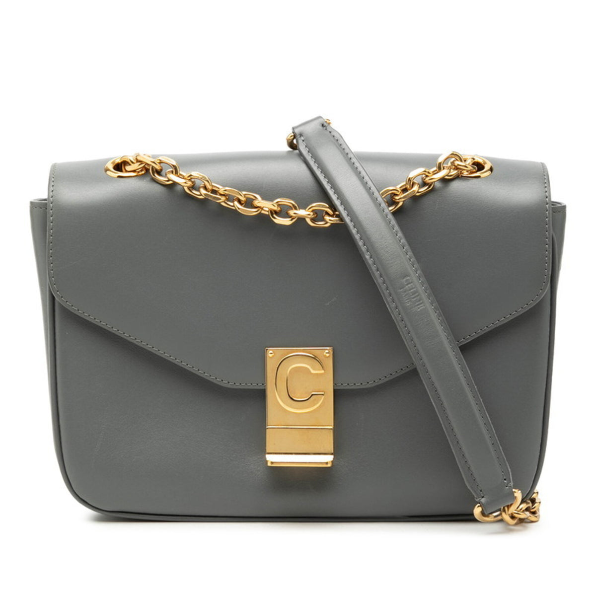 Celine Gray Leather Shoulder Bag (Pre-Owned)