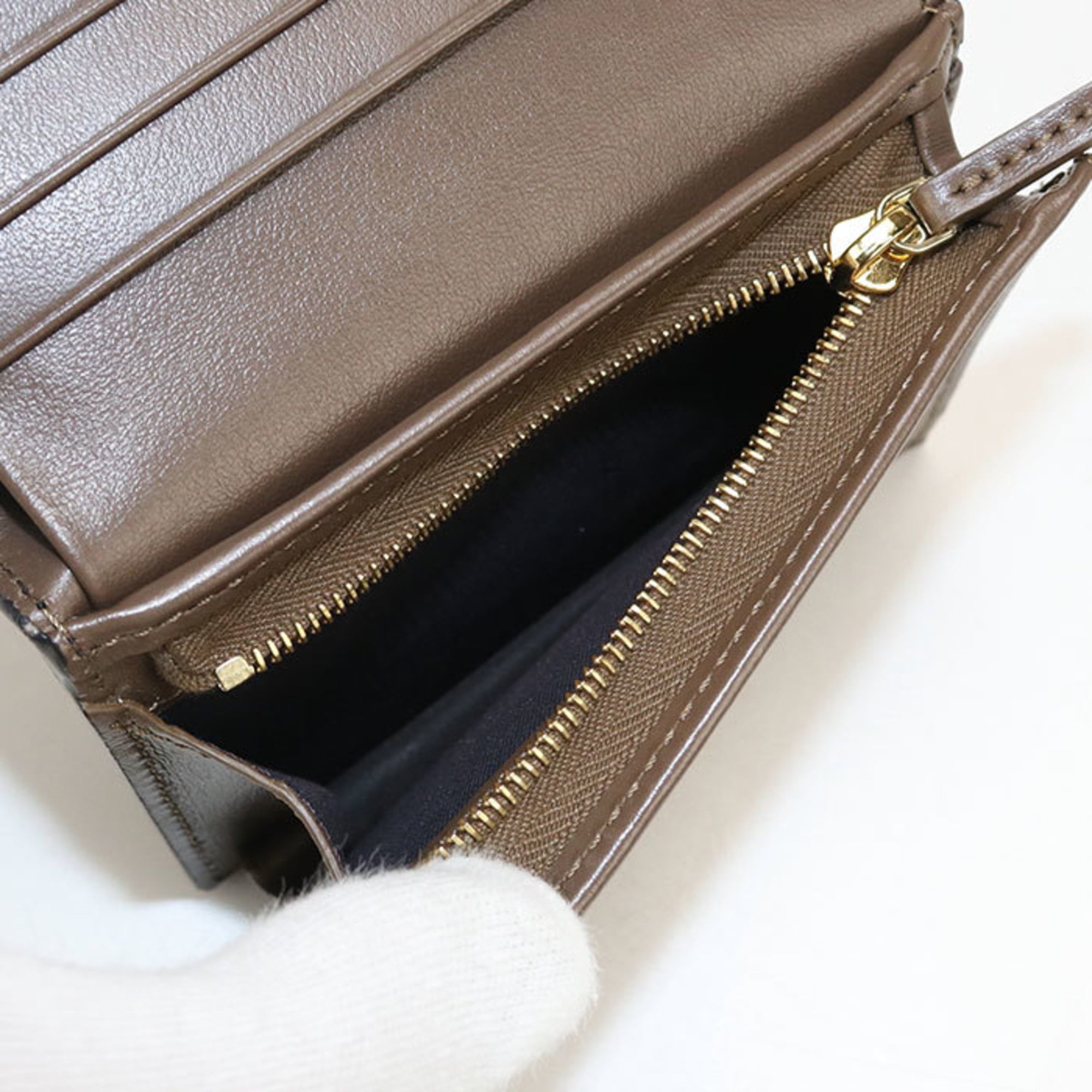 Fendi Zucca Brown Leather Wallet (Bi-Fold) (Pre-Owned)