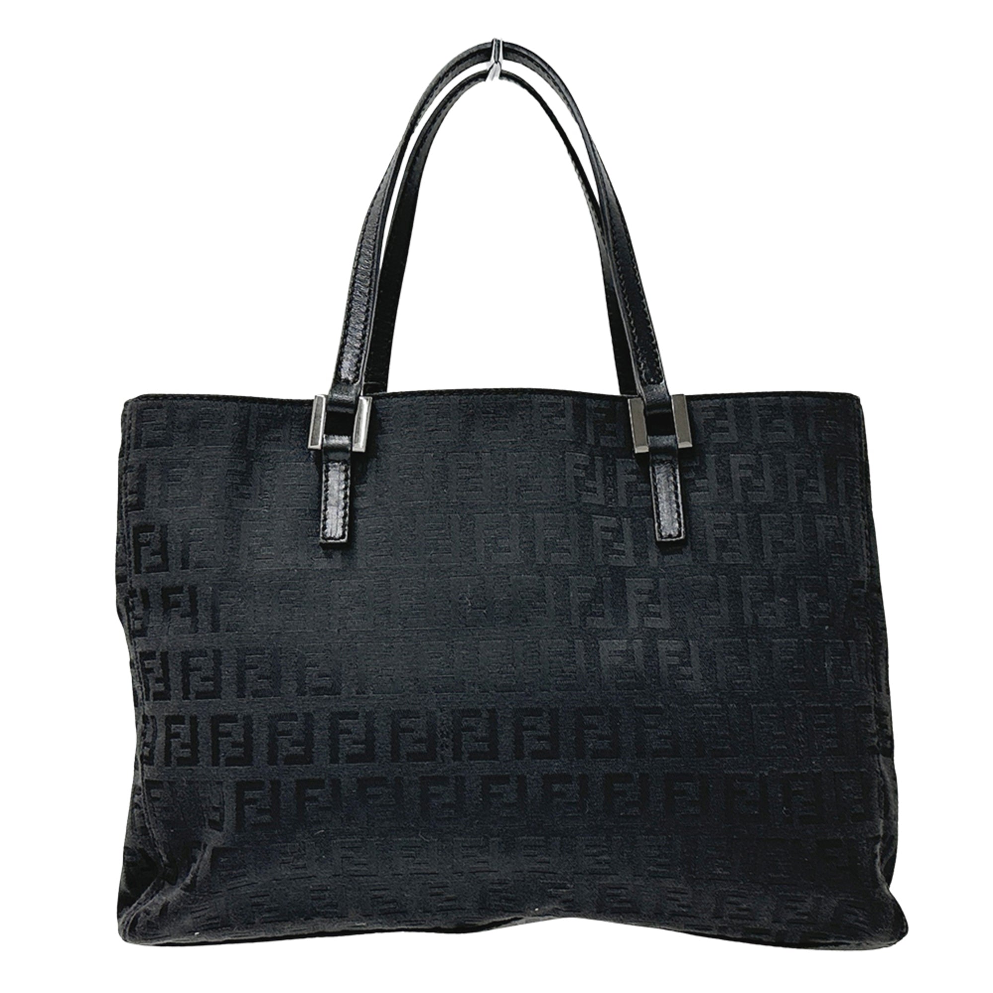 Fendi Black Canvas Handbag Tote Bag (Pre-Owned)