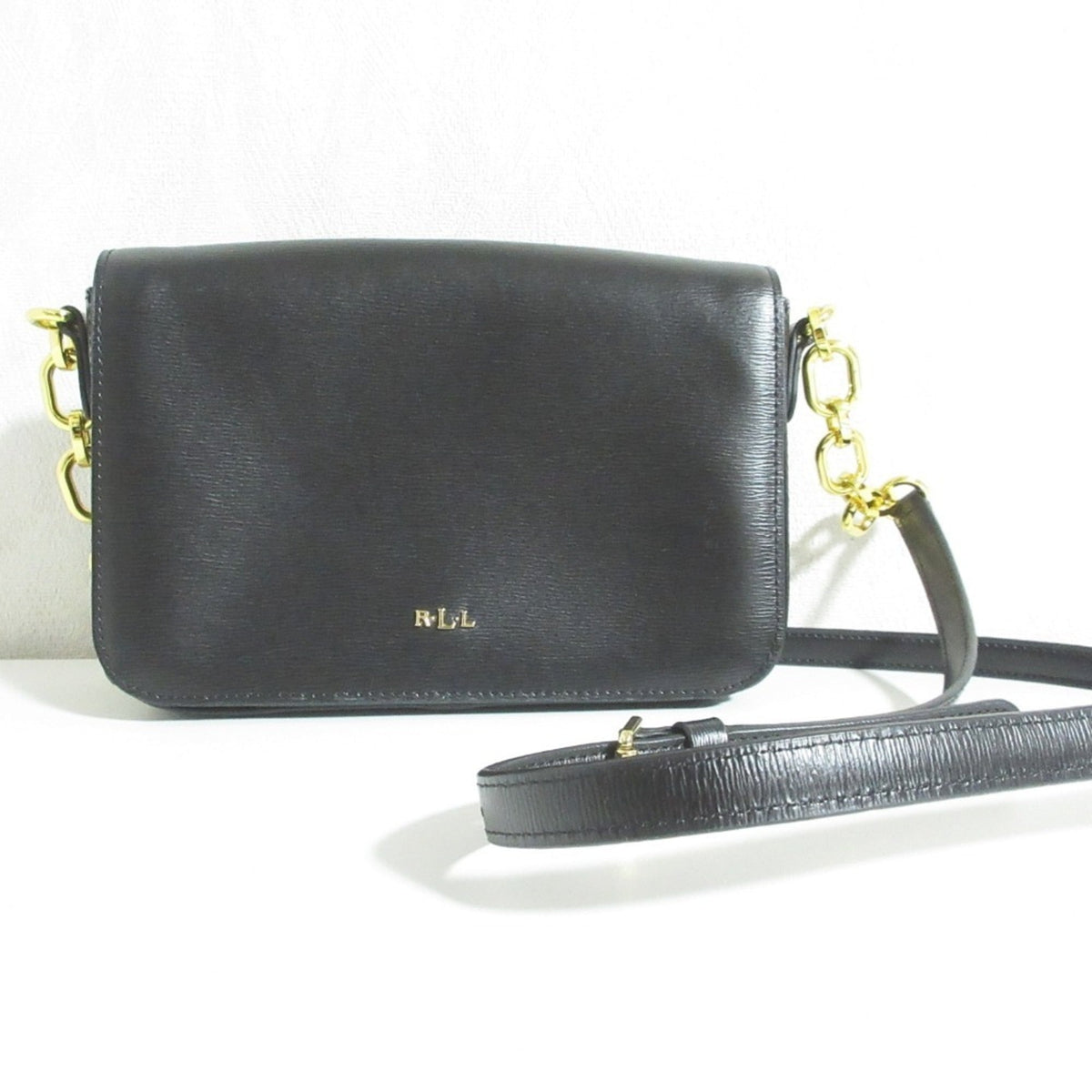 Ralph Lauren Black Leather Pochette Shoulder Bag (Pre-Owned)