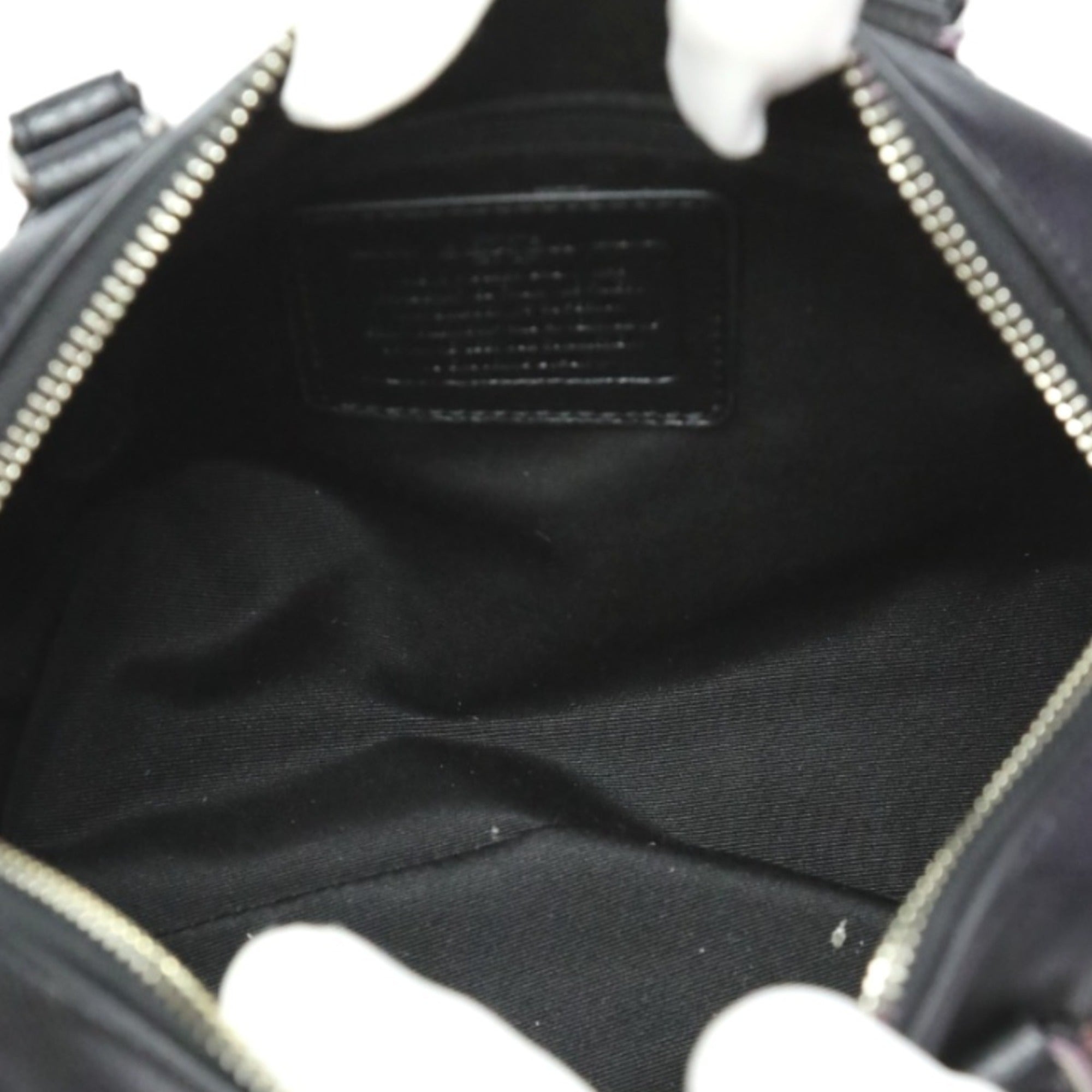 Coach Black Orange Leather Handbag Shoulder Bag (Pre-Owned)