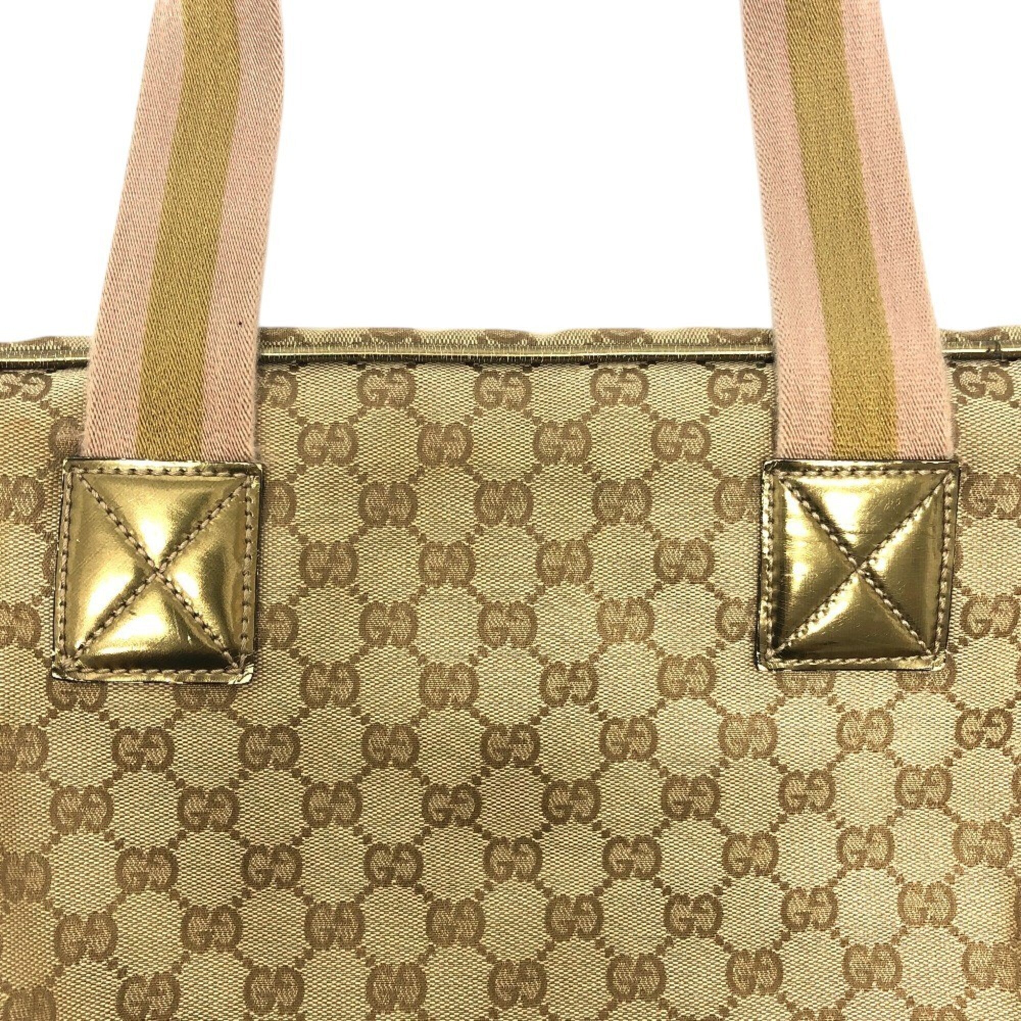 Gucci Beige Gg Canvas Boston Bag Tote Bag (Pre-Owned)