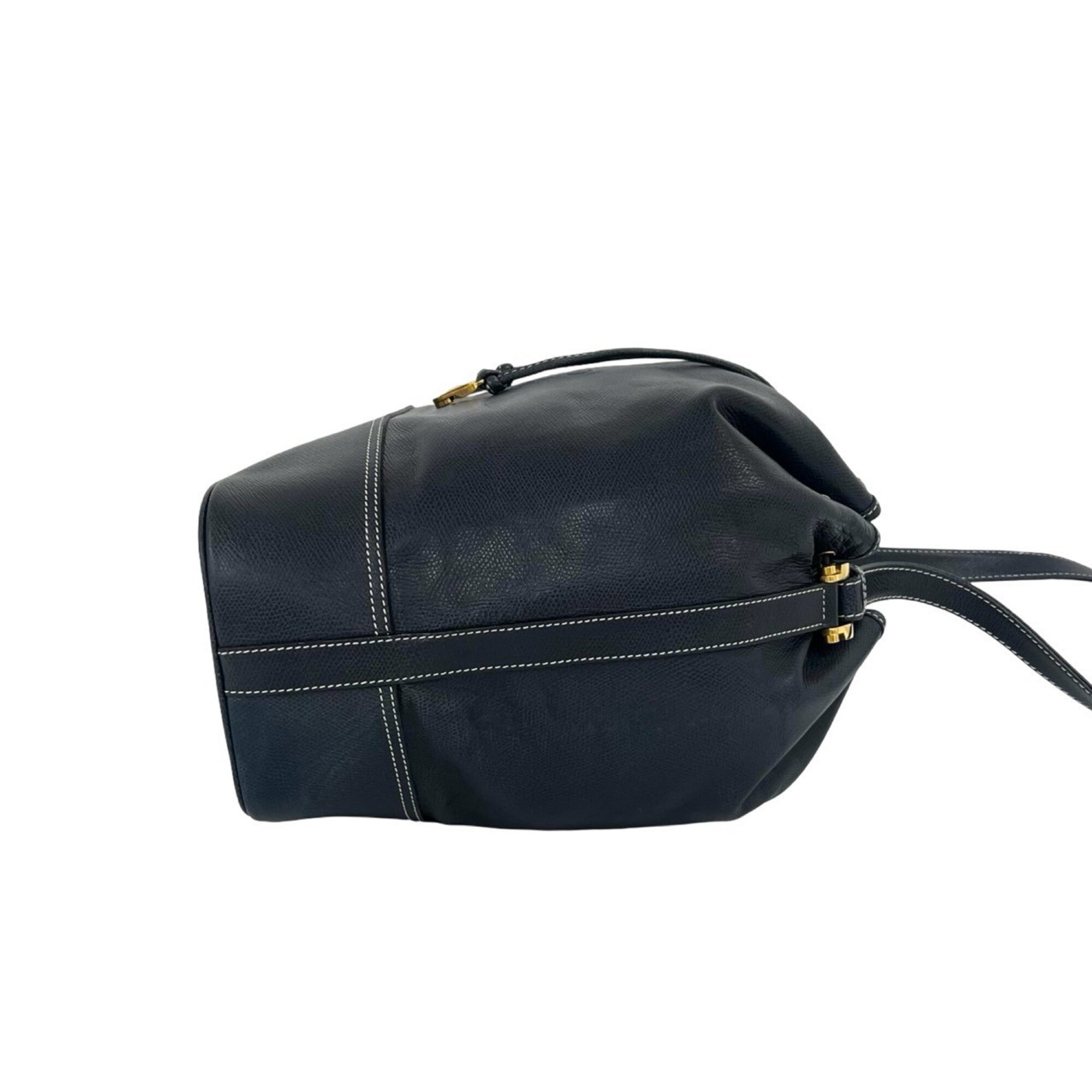 Loewe Navy Leather Crossbody Bag Shoulder Bag (Pre-Owned)