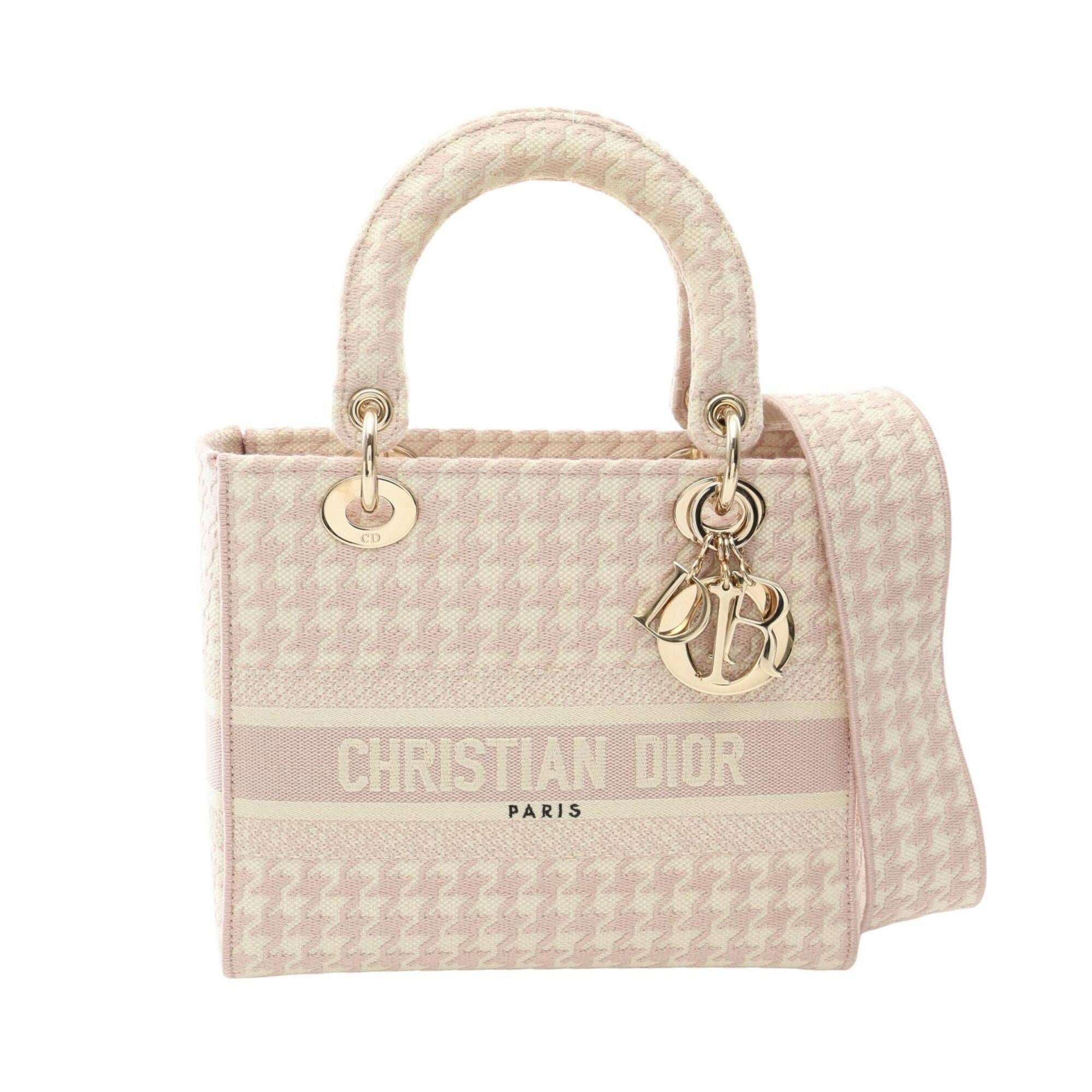Christian Dior Ivory Pink Canvas Handbag (Pre-Owned)