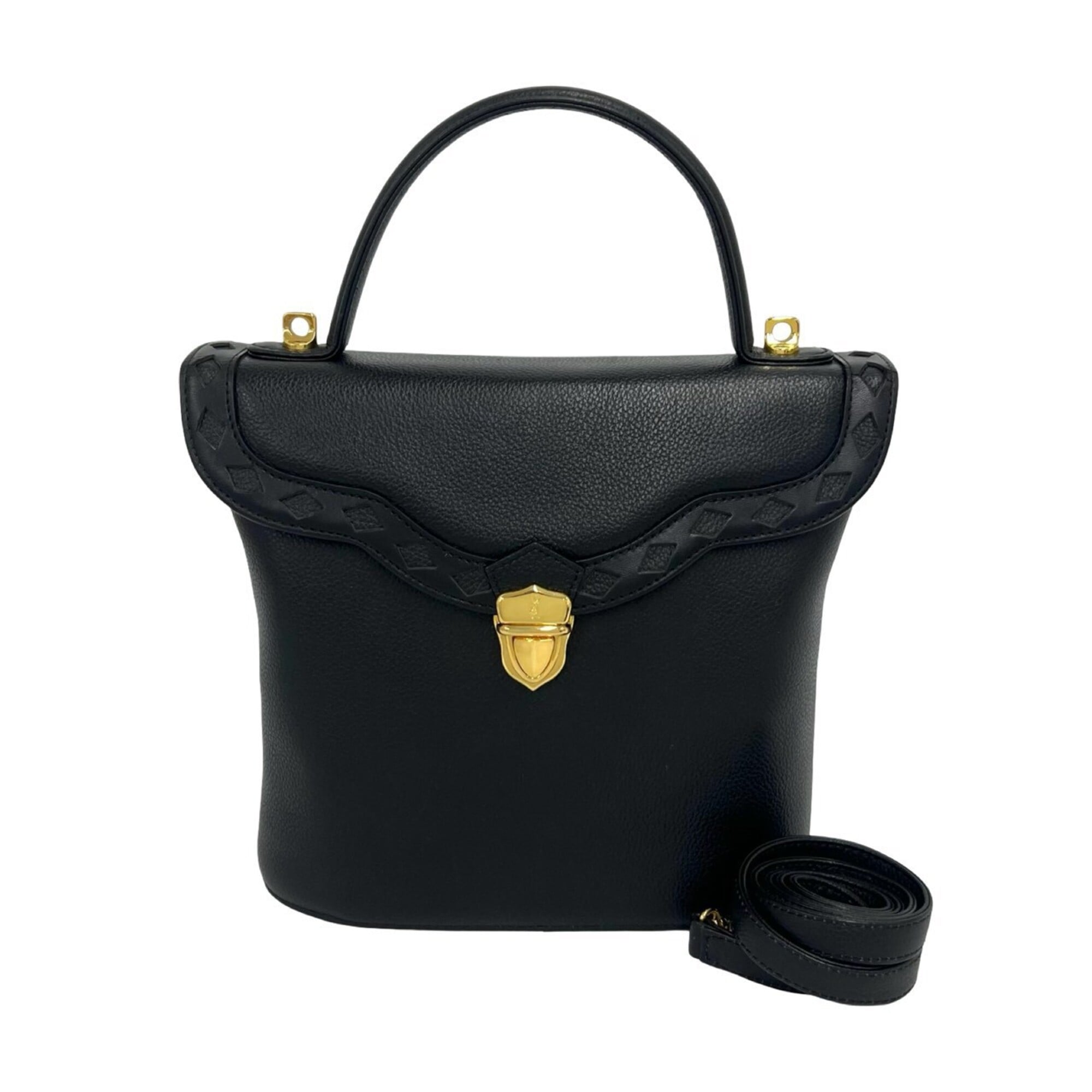 Yves Saint Laurent Black Leather Handbag Shoulder Bag (Pre-Owned)