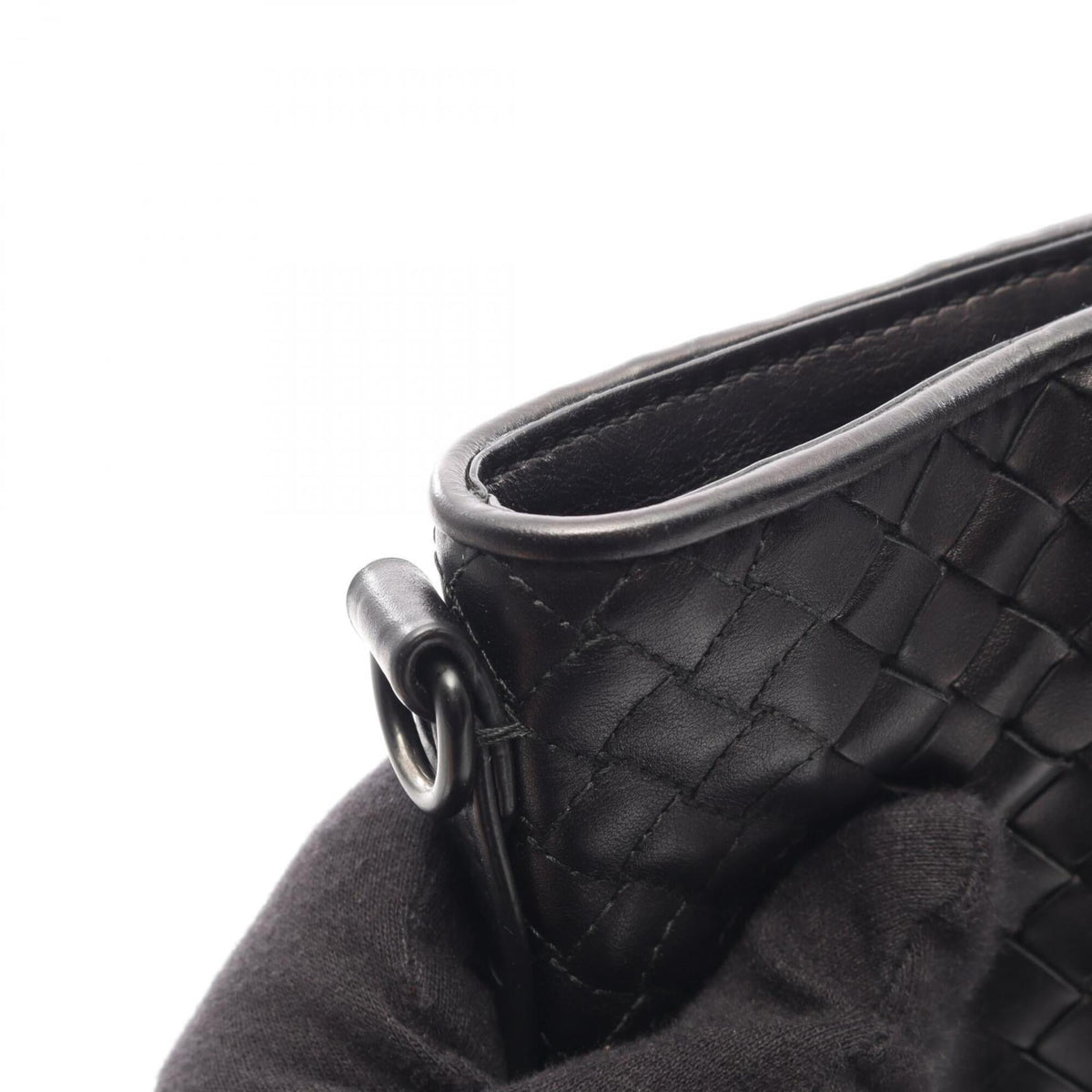 Bottega Veneta Black Leather Handbag Shoulder Bag (Pre-Owned)